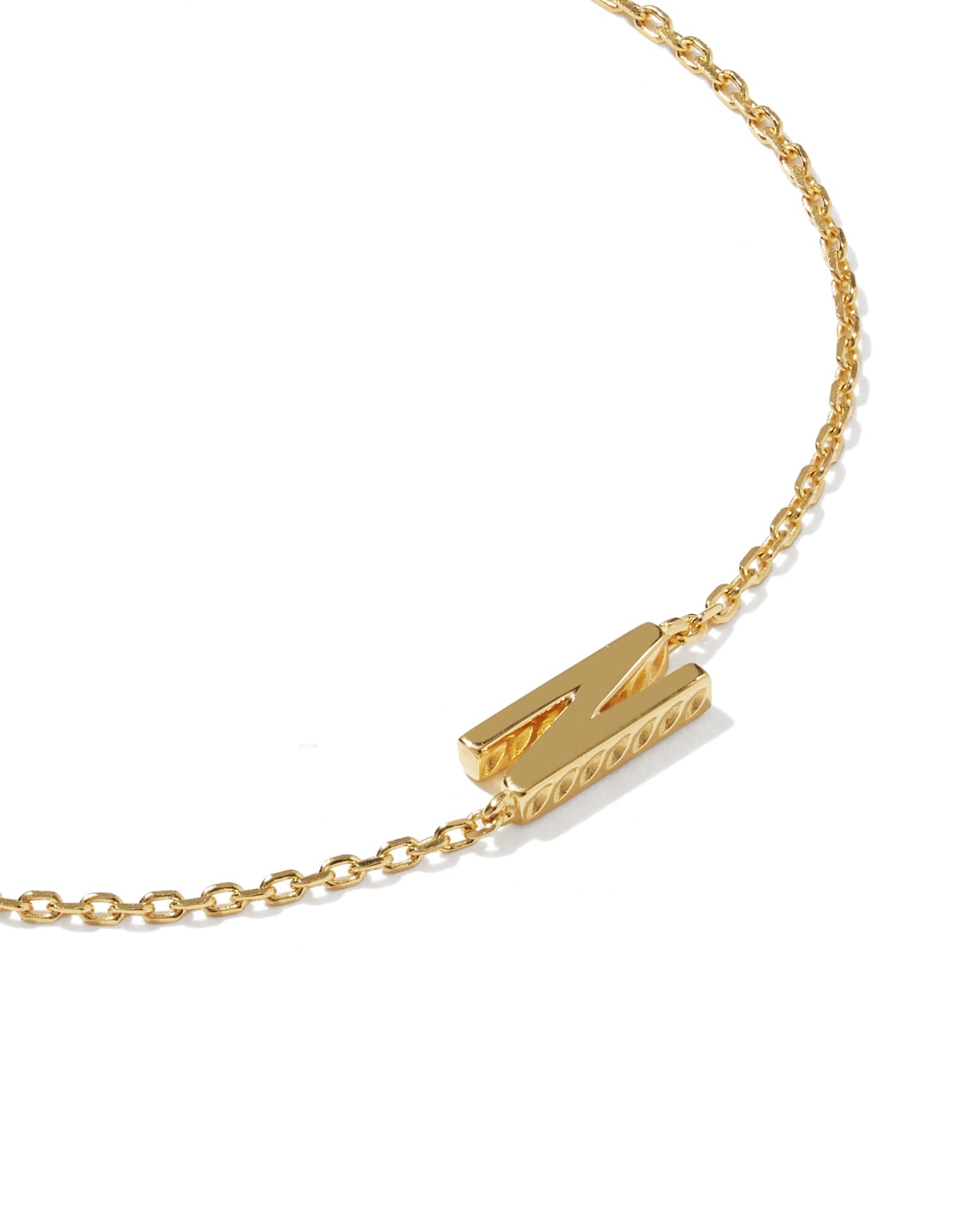 Letter N 18k Gold Vermeil Initial Bracelet