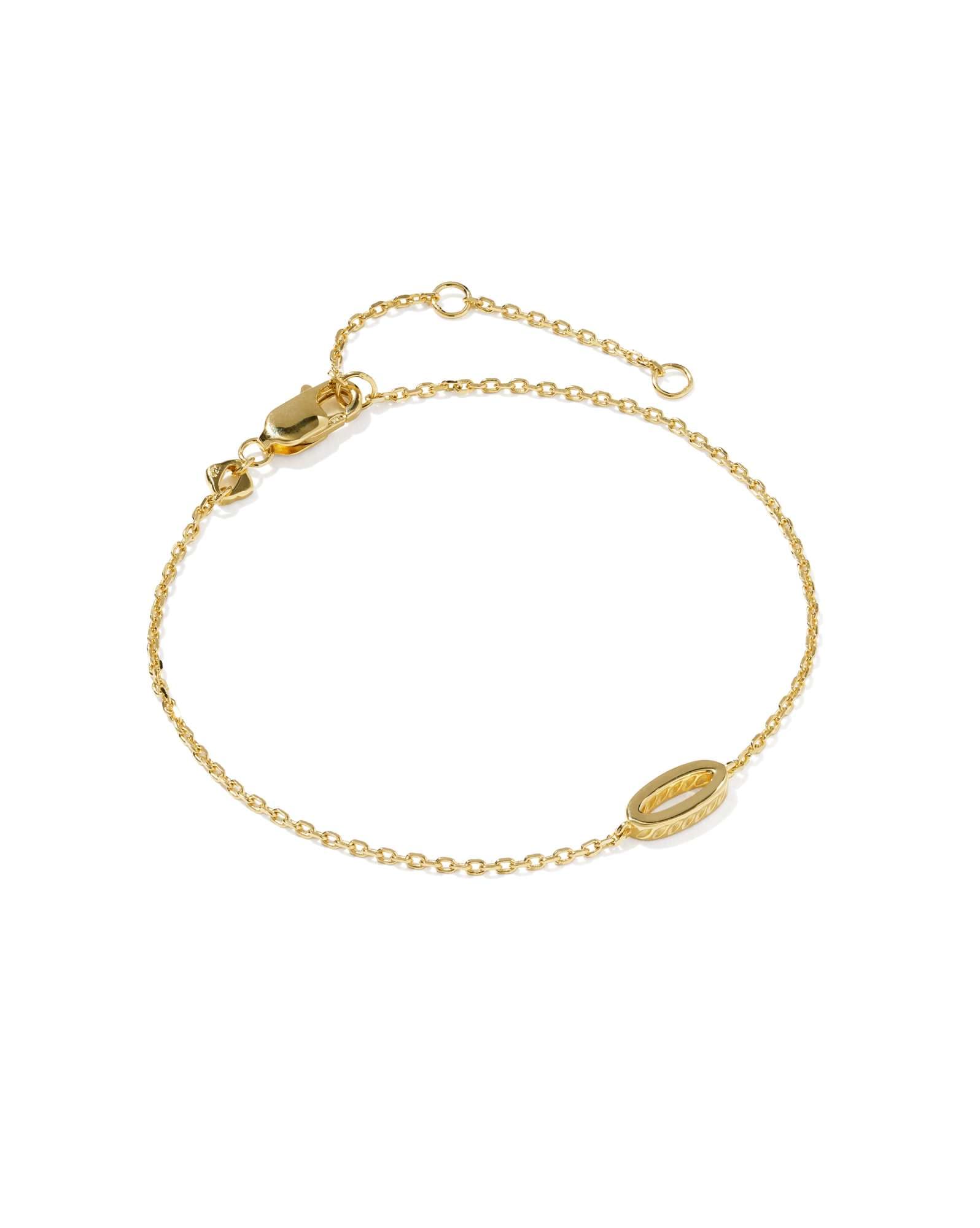 Letter O 18k Gold Vermeil Initial Bracelet