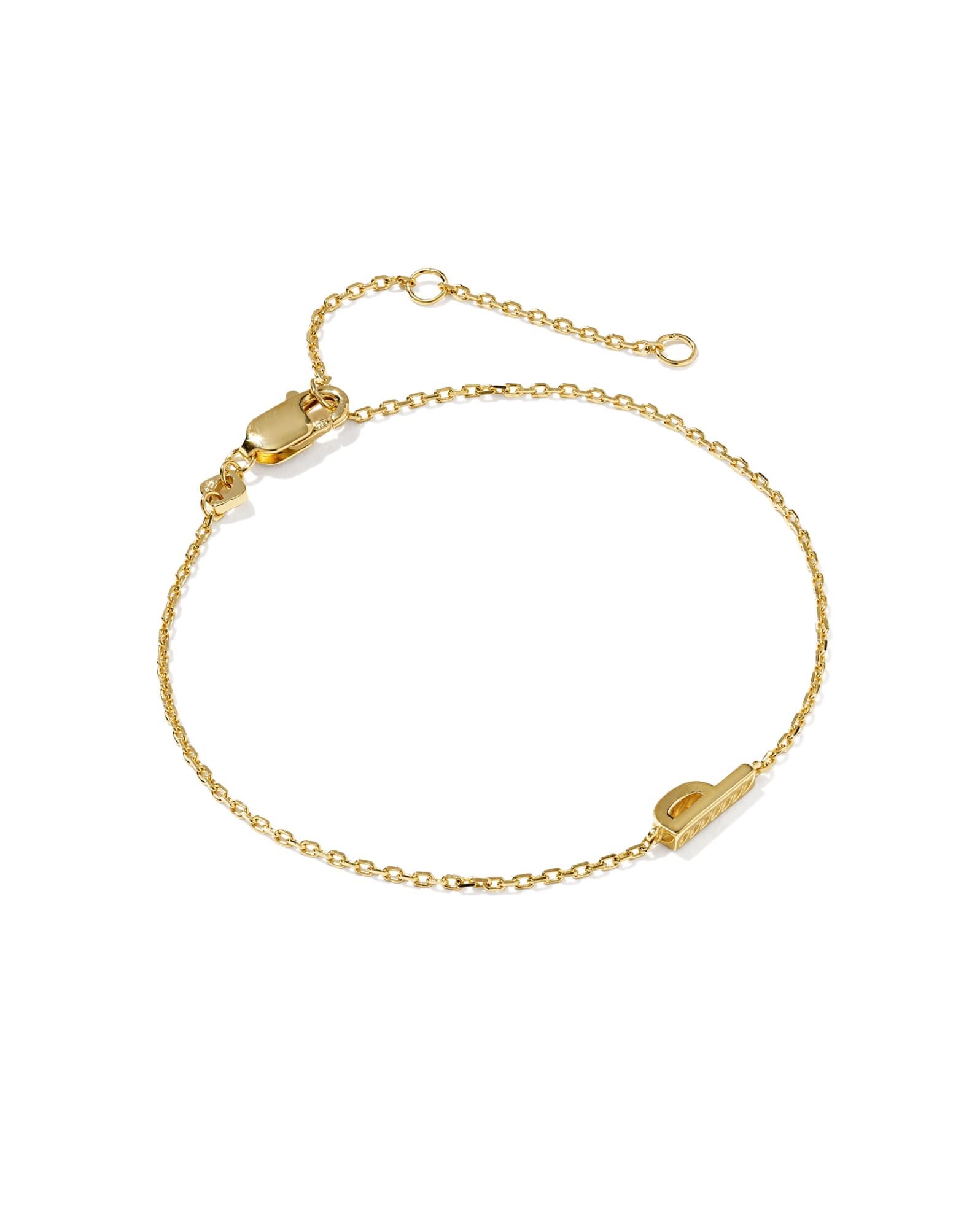 Letter P 18k Gold Vermeil Initial Bracelet