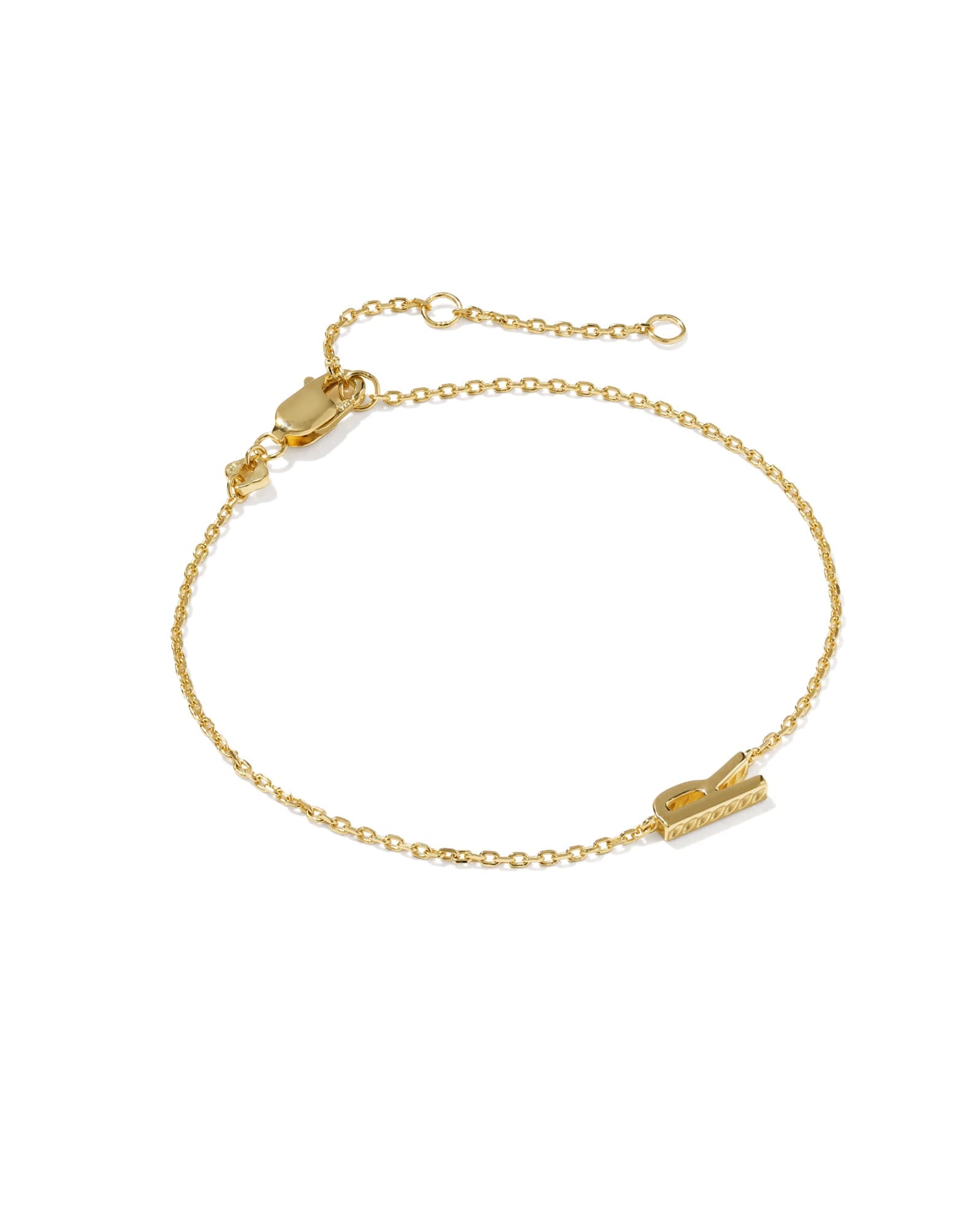 Letter R 18k Gold Vermeil Initial Bracelet