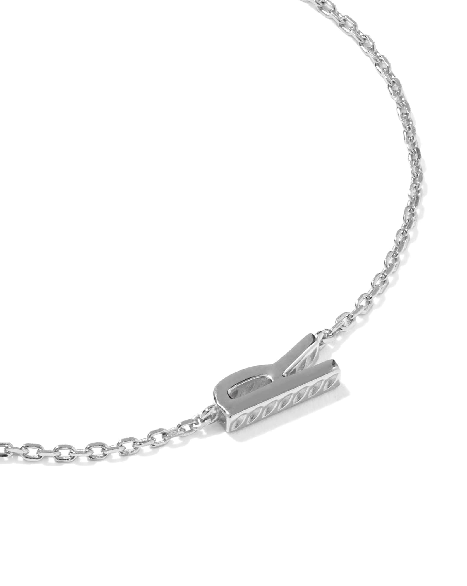 Letter R Sterling Silver Initial Bracelet