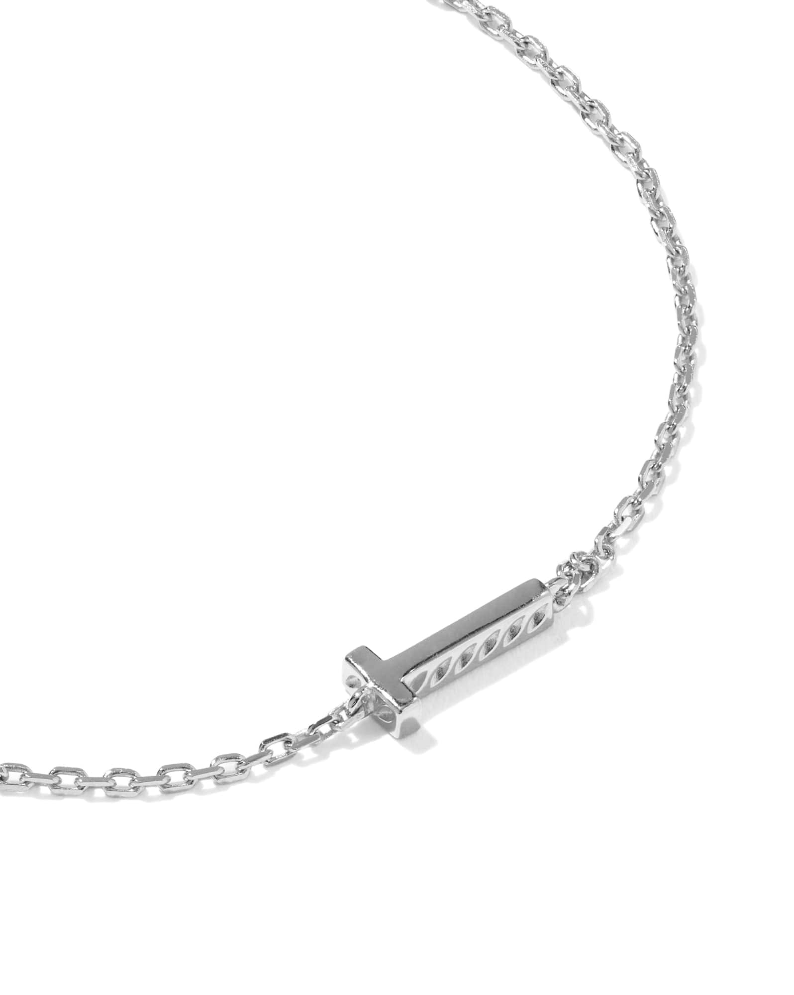 Letter T Sterling Silver Initial Bracelet
