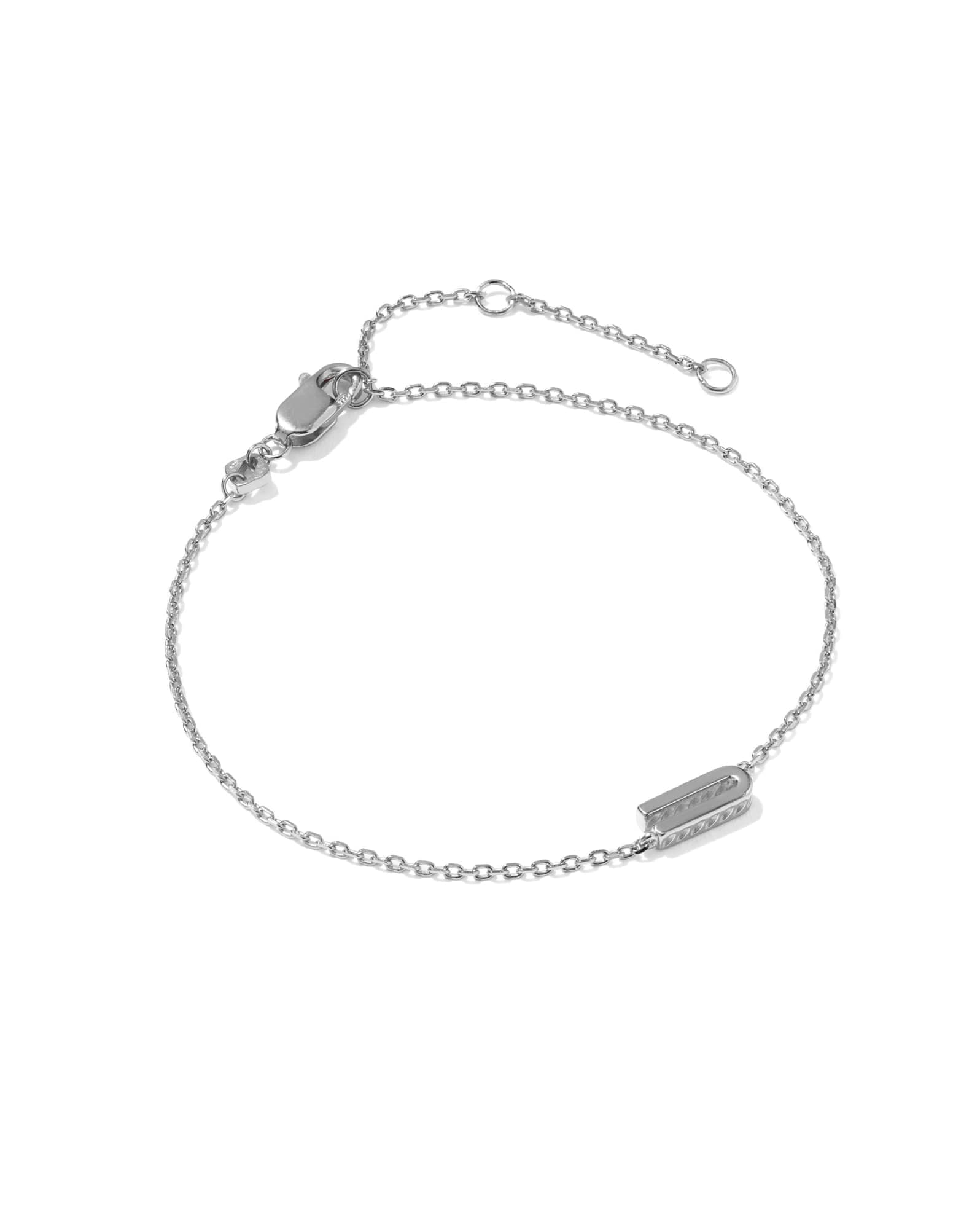 Letter U Sterling Silver Initial Bracelet