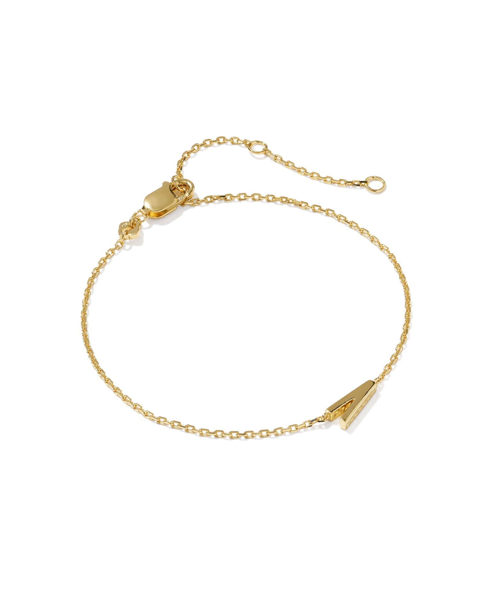 Letter V 18k Gold Vermeil Initial Bracelet