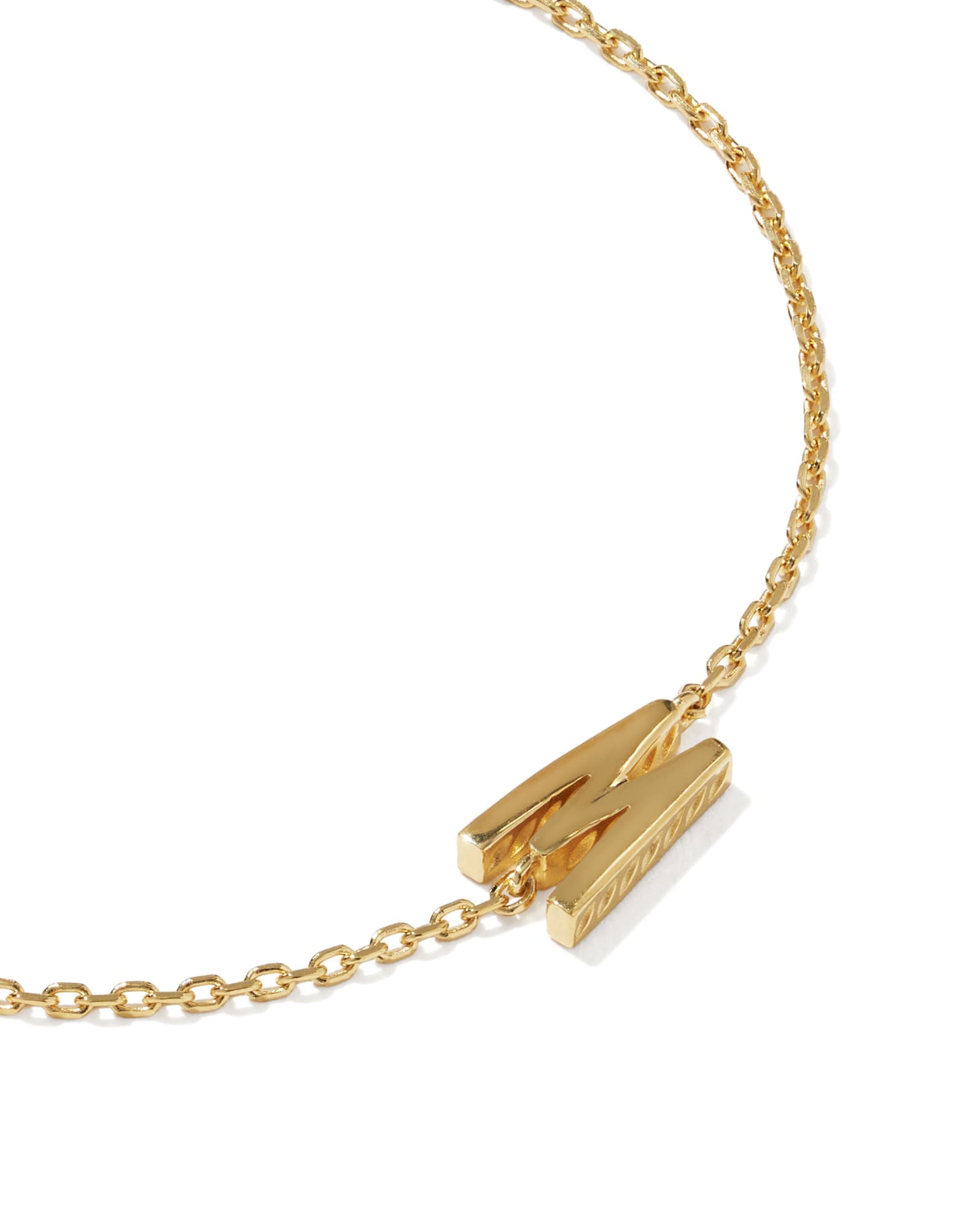 Letter W 18k Gold Vermeil Initial Bracelet