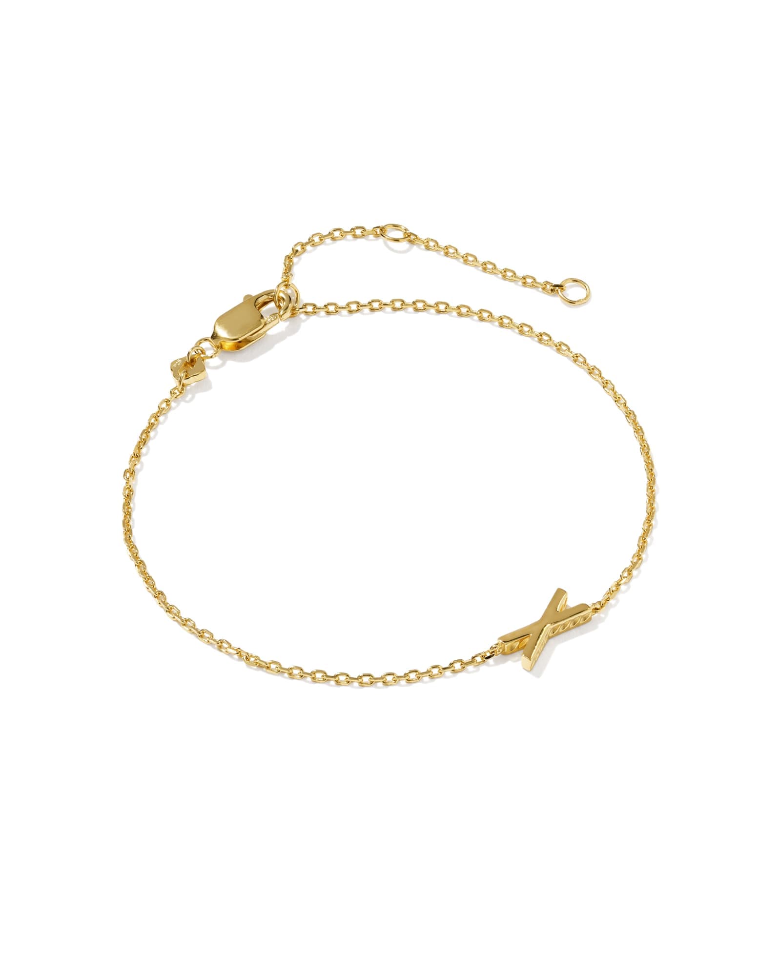 Letter X 18k Gold Vermeil Initial Bracelet