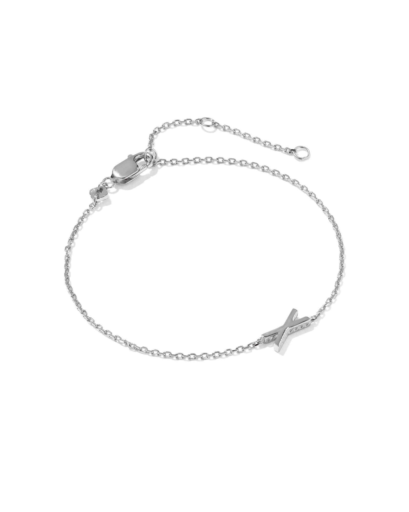 Letter X Sterling Silver Initial Bracelet