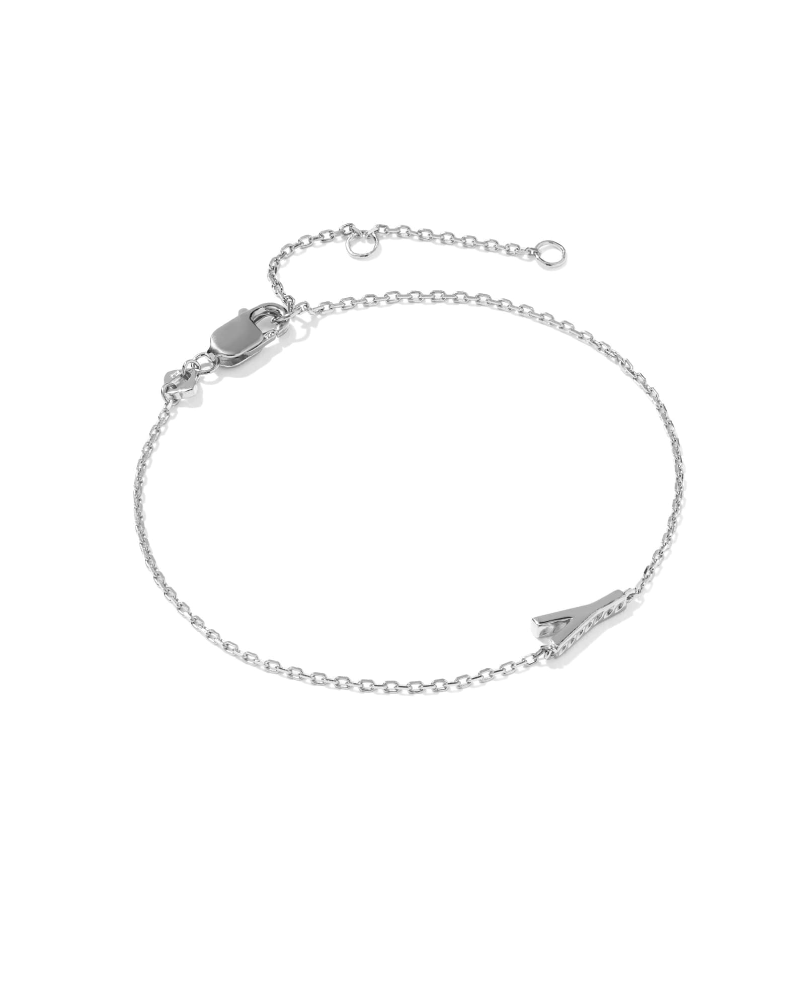 Letter Y Sterling Silver Initial Bracelet
