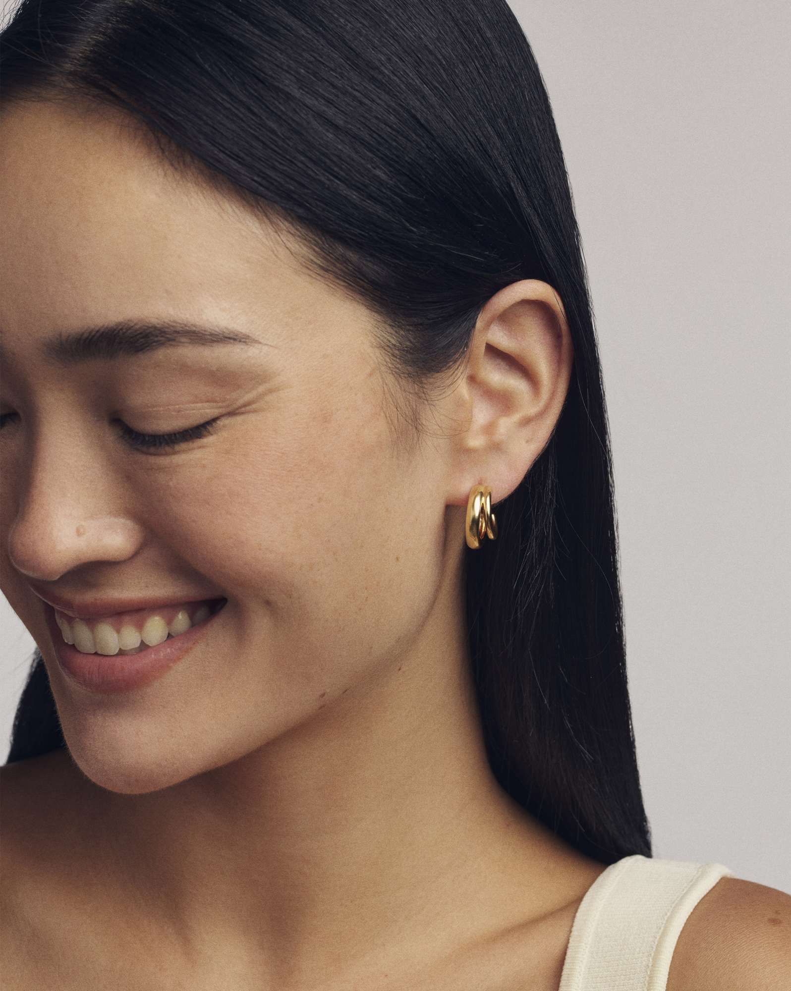 Meg 18k Gold Vermeil Double Huggie Earrings