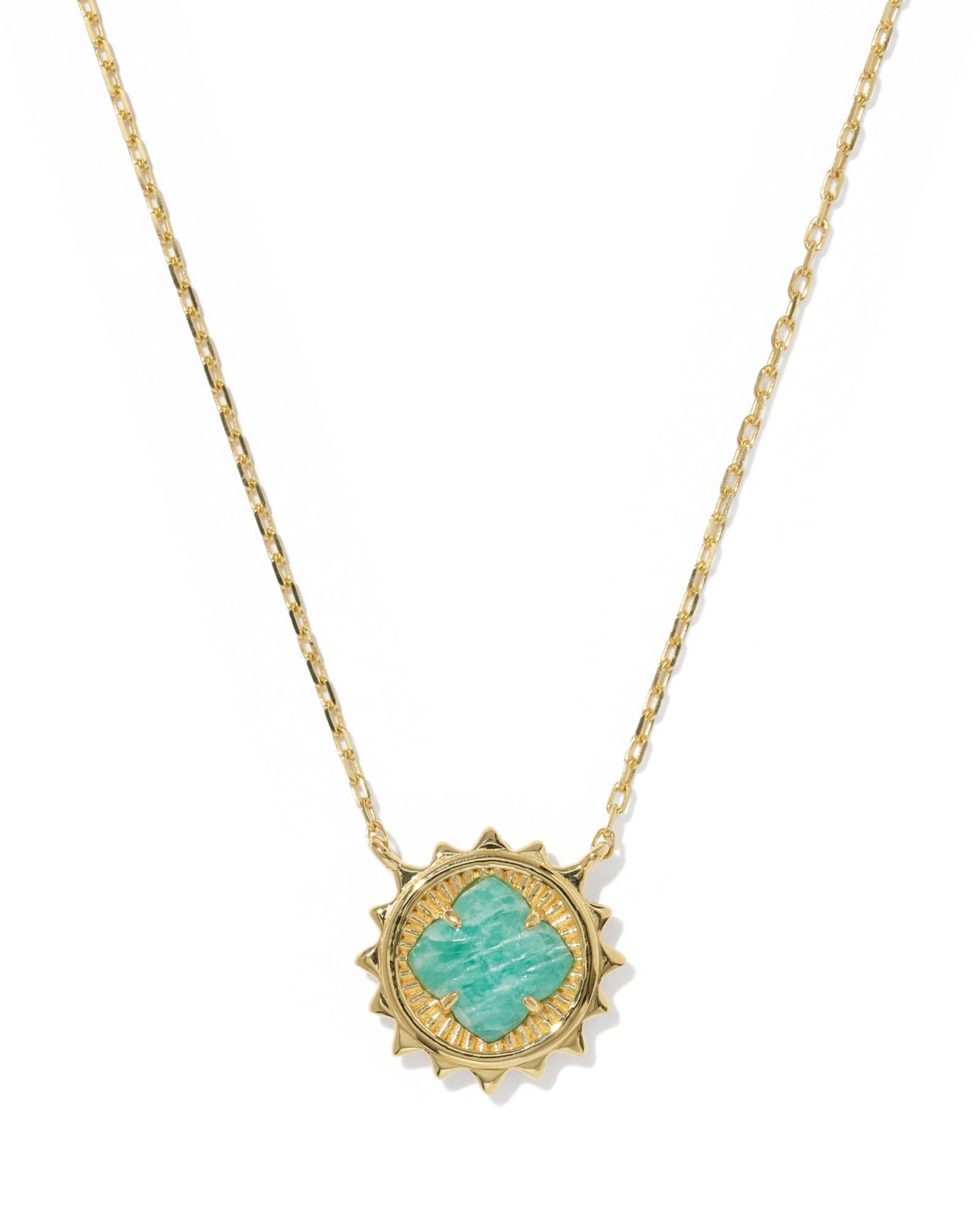 Dira Sun 18k Gold Vermeil Stone Short Pendant Necklace