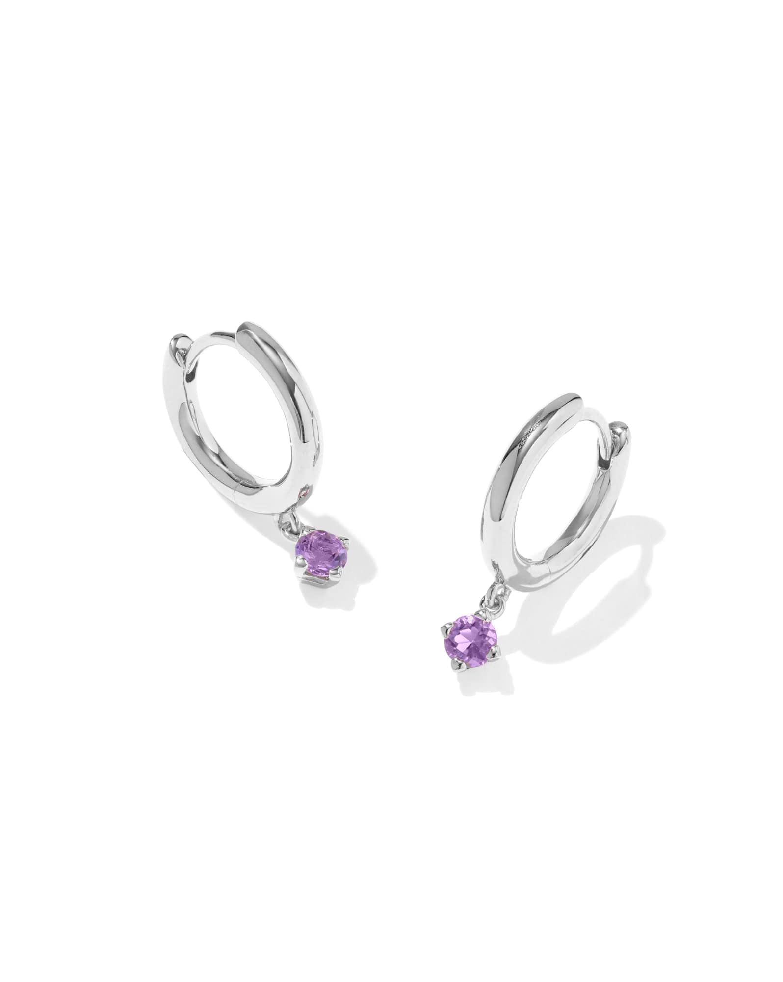 Maisie Sterling Silver March Huggie Earrings