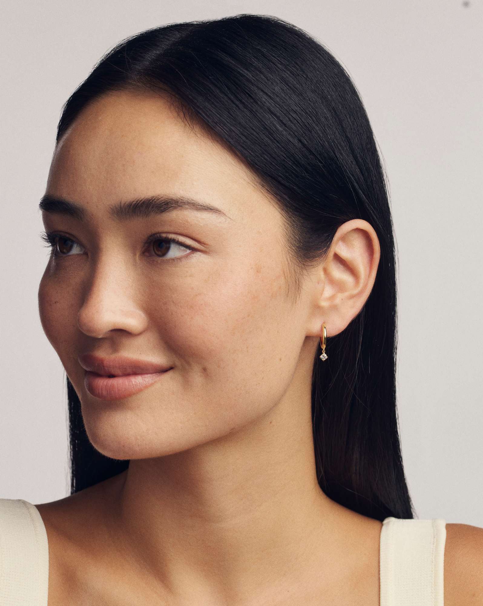 Maisie 18k Gold Vermeil April Huggie Earrings