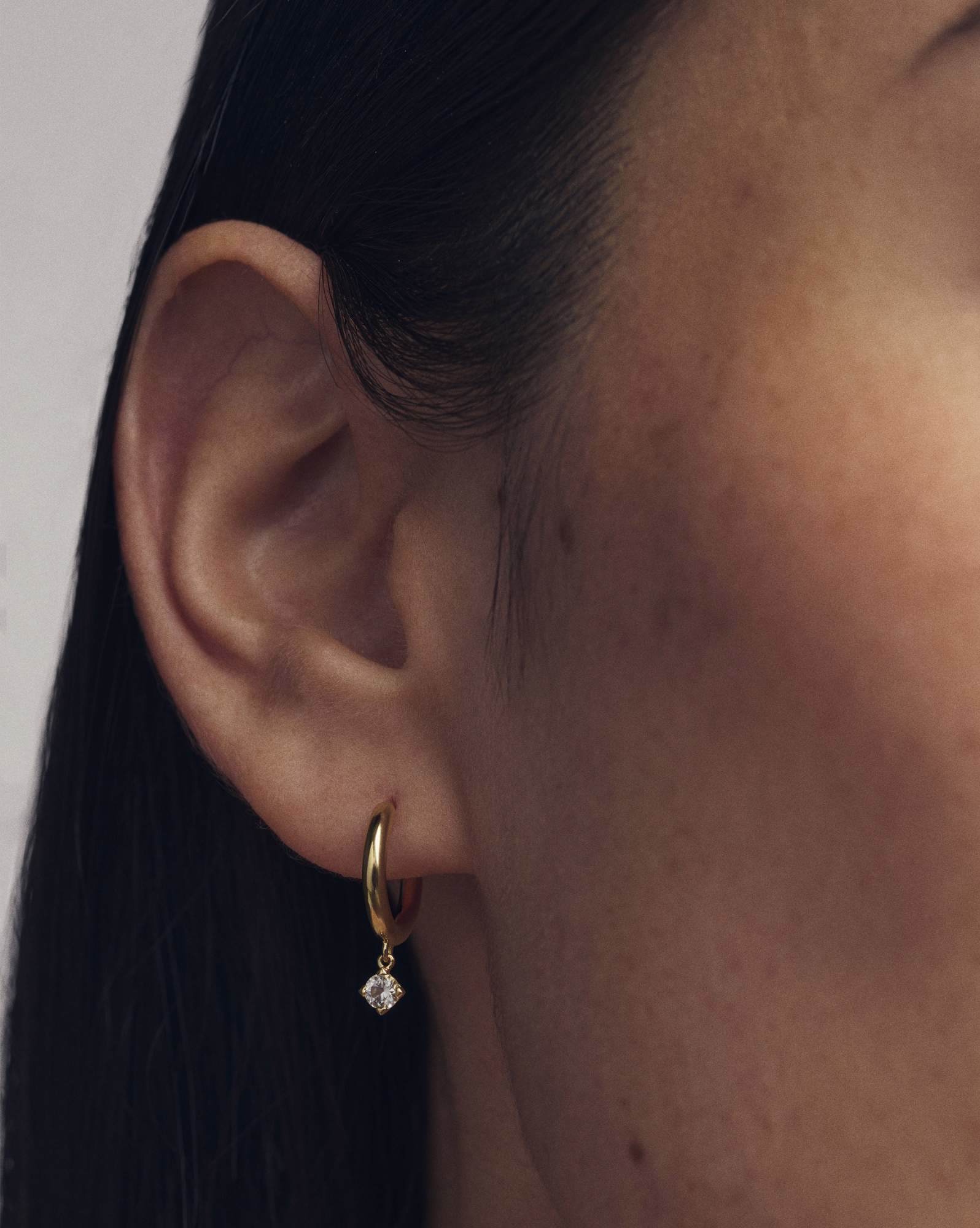 Maisie 18k Gold Vermeil April Huggie Earrings