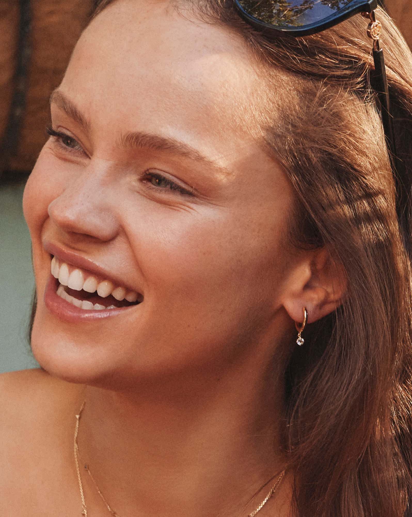 Maisie 18k Gold Vermeil April Huggie Earrings