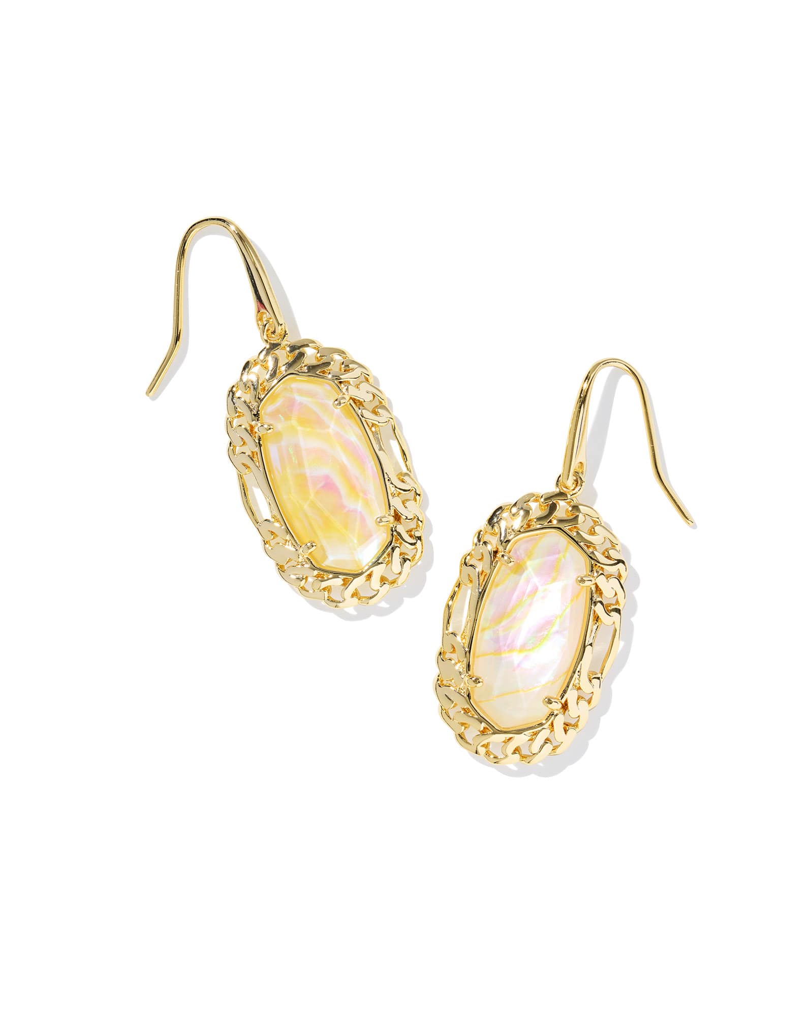 Dani Gold Figaro Frame Drop Earrings