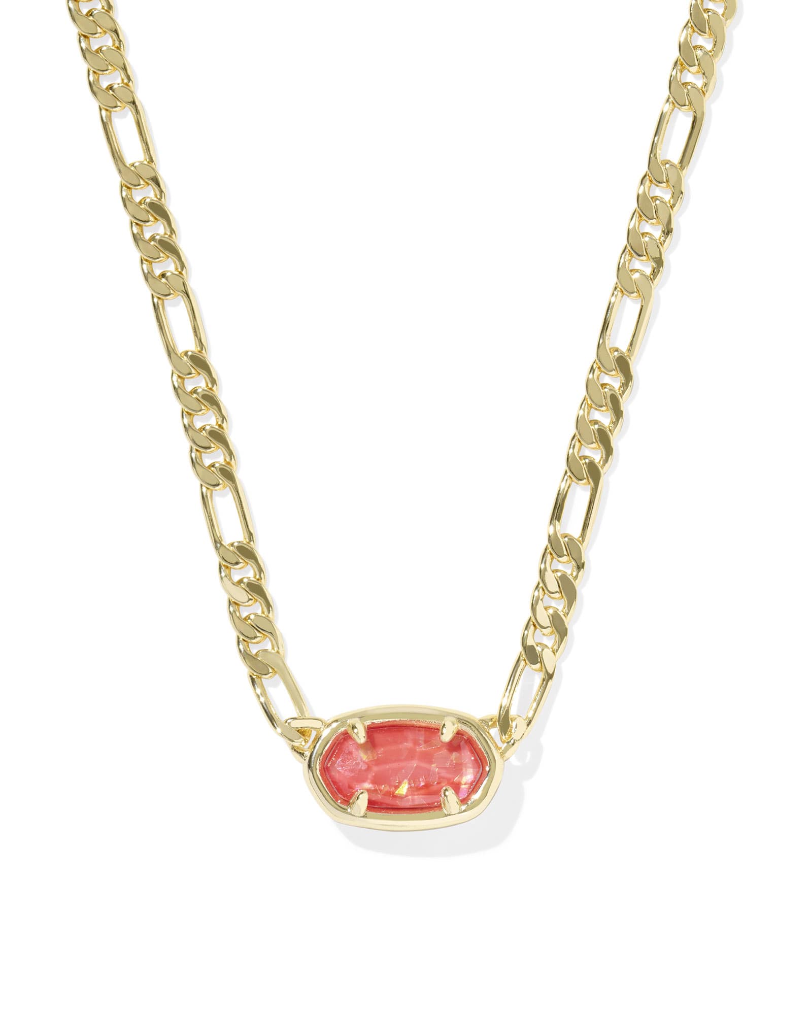 Elisa Gold Figaro Chain Short Pendant Necklace