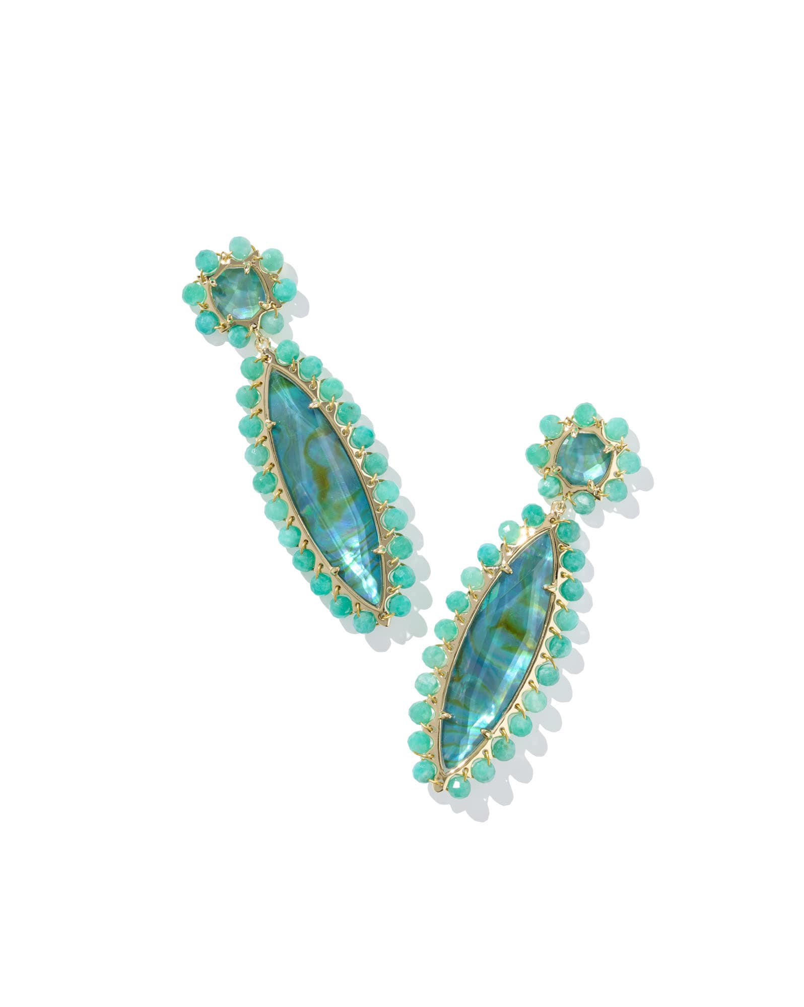 Genevieve Gold Beaded Statement Earrings