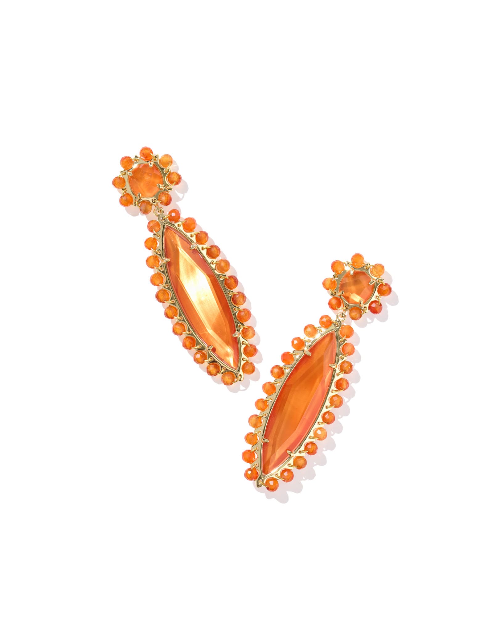 Genevieve Gold Beaded Statement Earrings