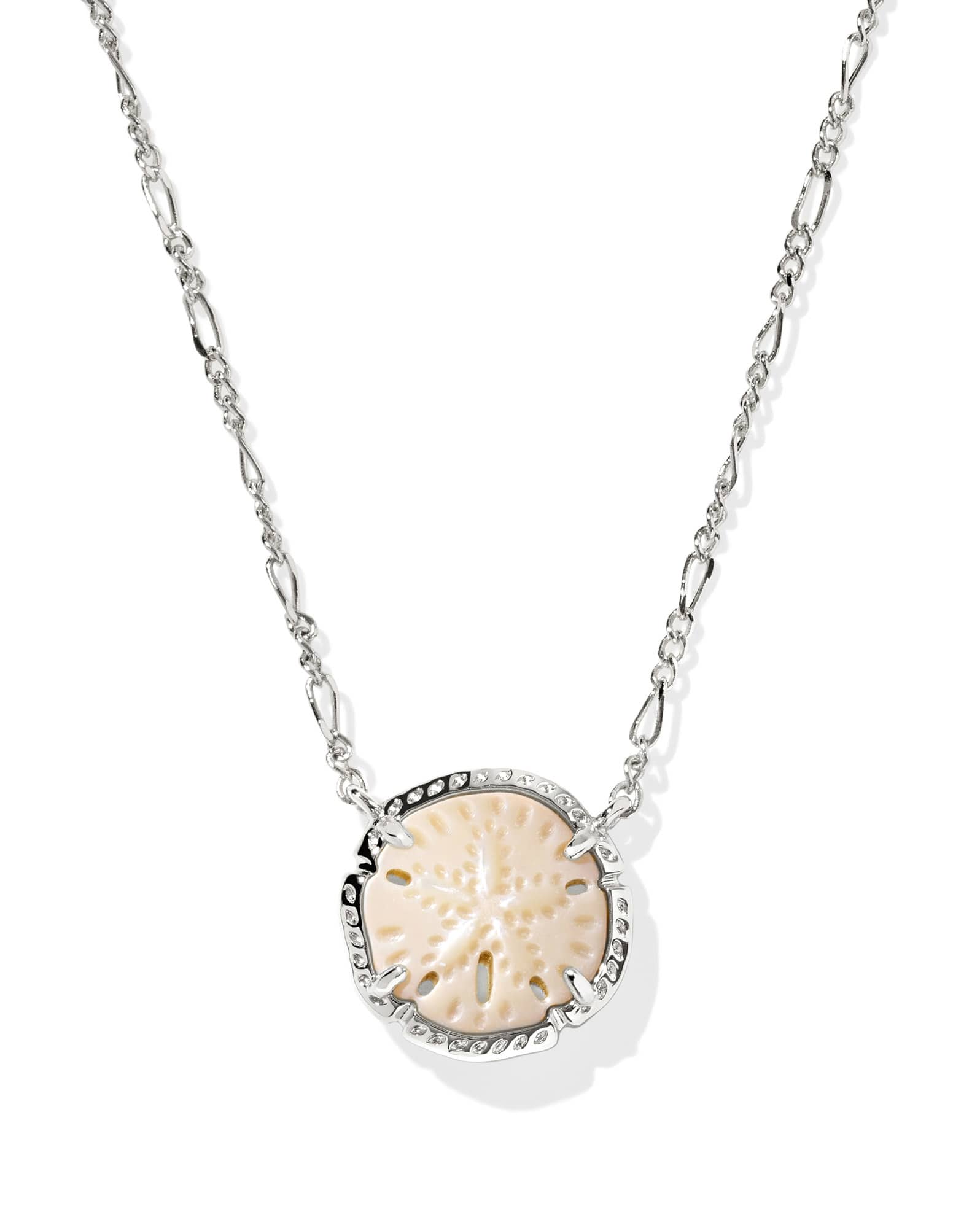 Sand Dollar Silver Short Pendant Necklace