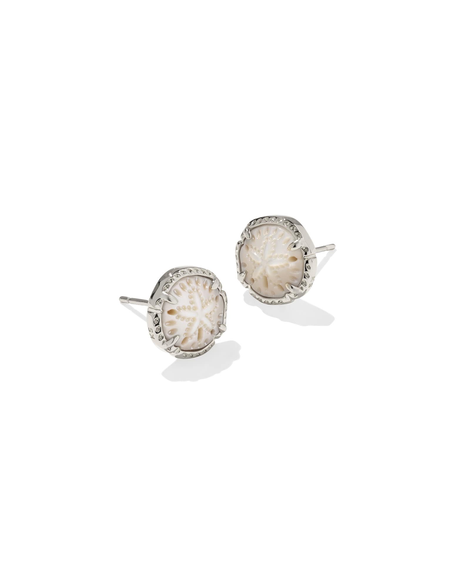 Sand Dollar Silver Stud Earrings