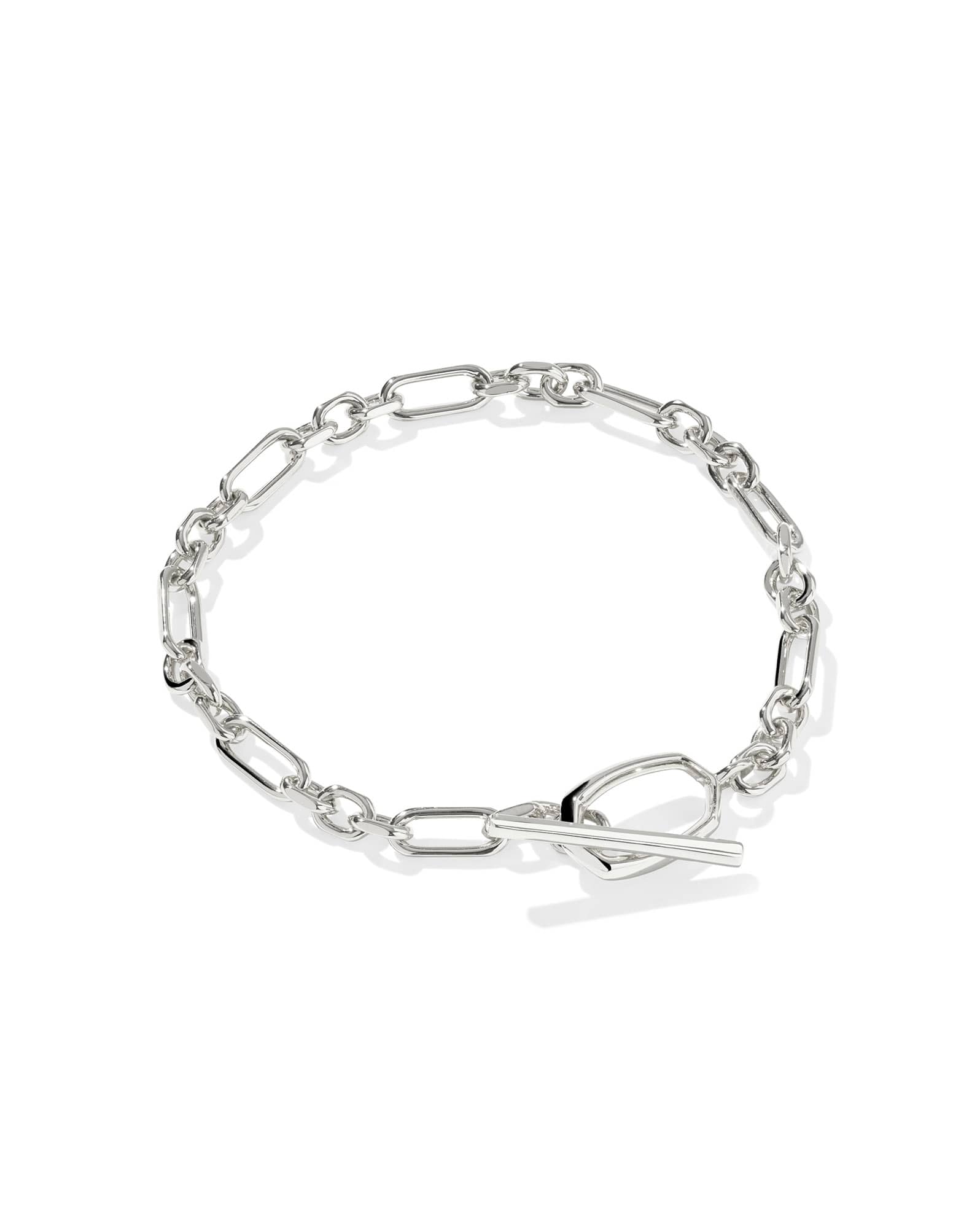 Sylvia Silver Metal Link and Chain Bracelet