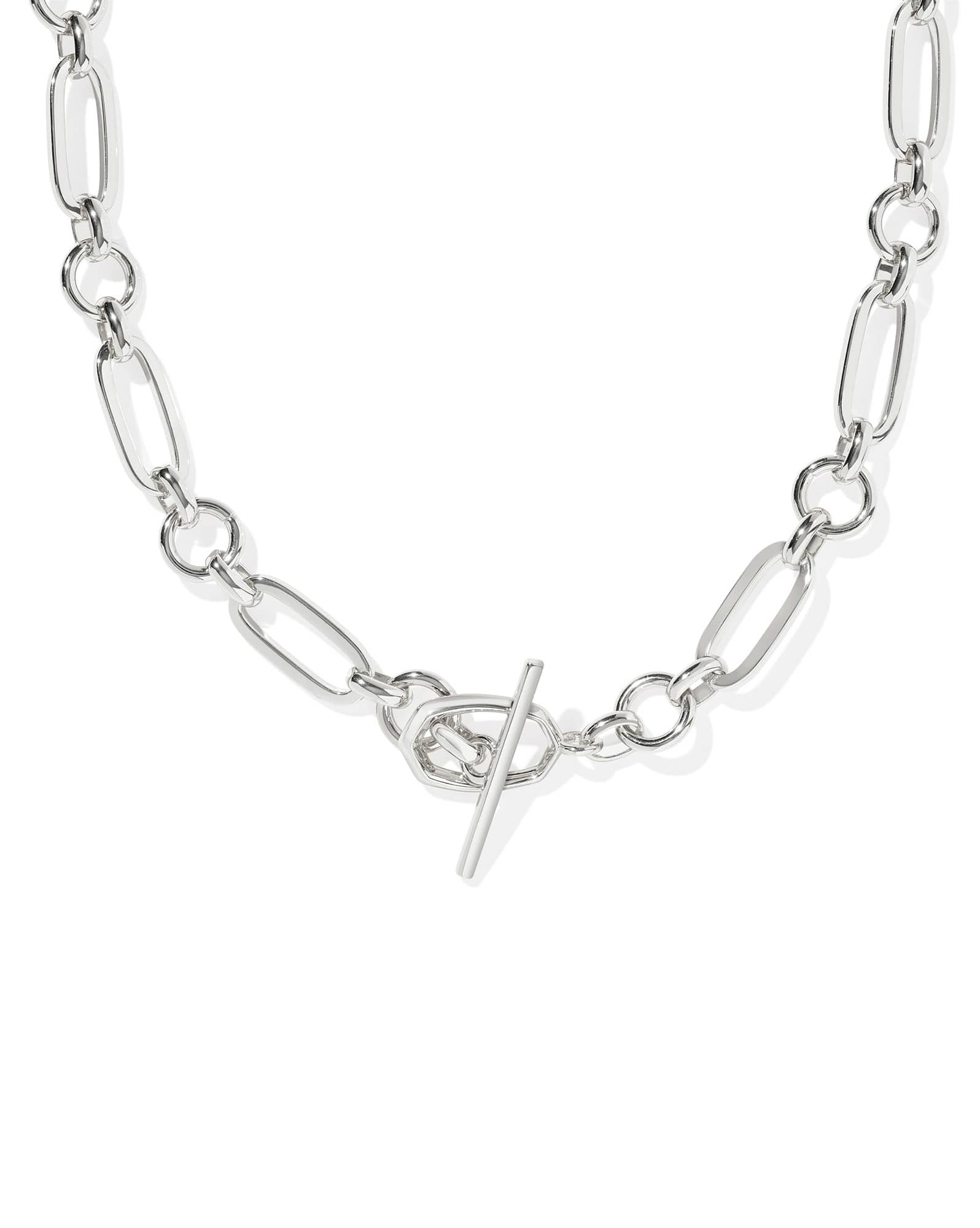 Sylvia Silver Metal Link and Chain Necklace