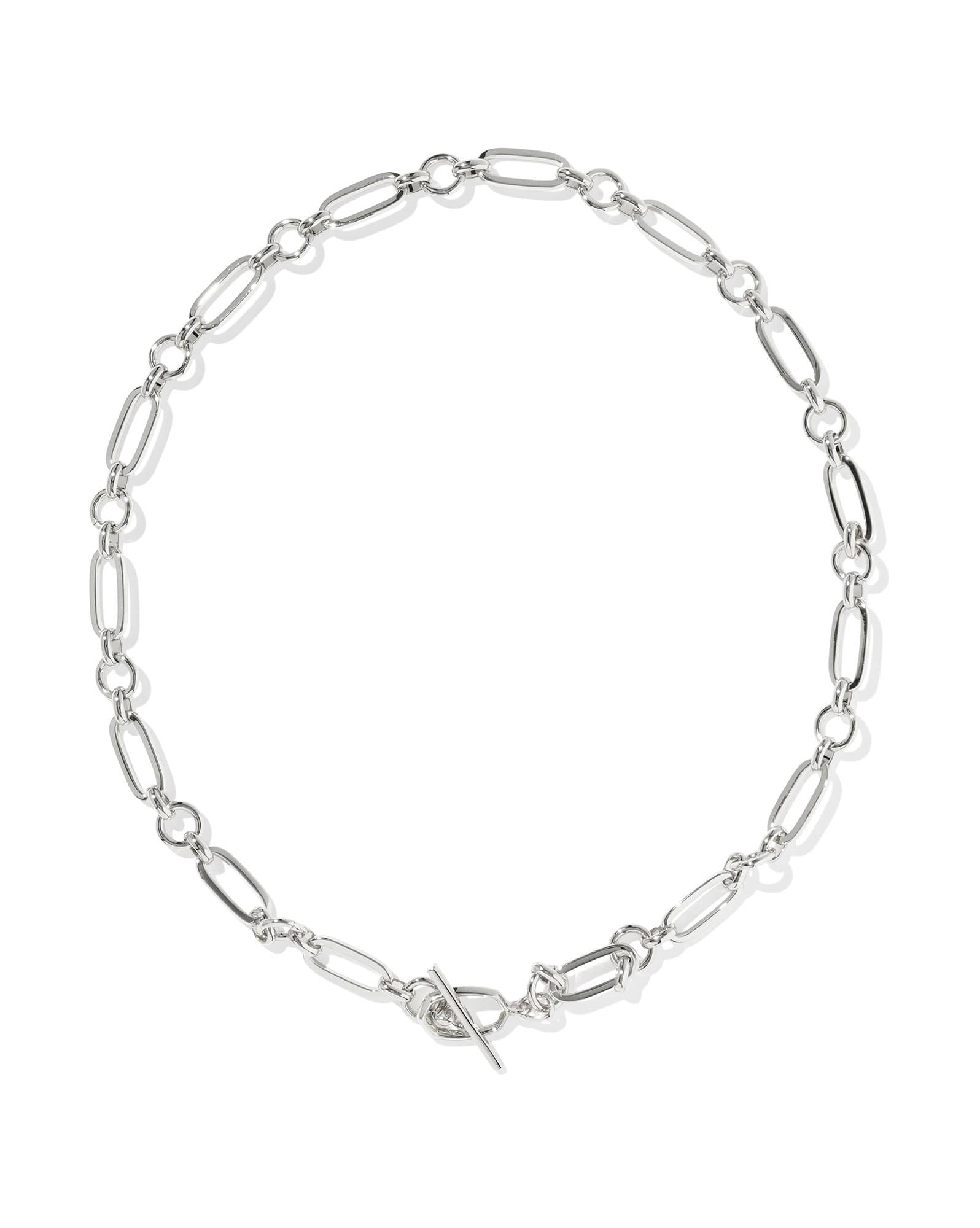 Sylvia Silver Metal Link and Chain Necklace