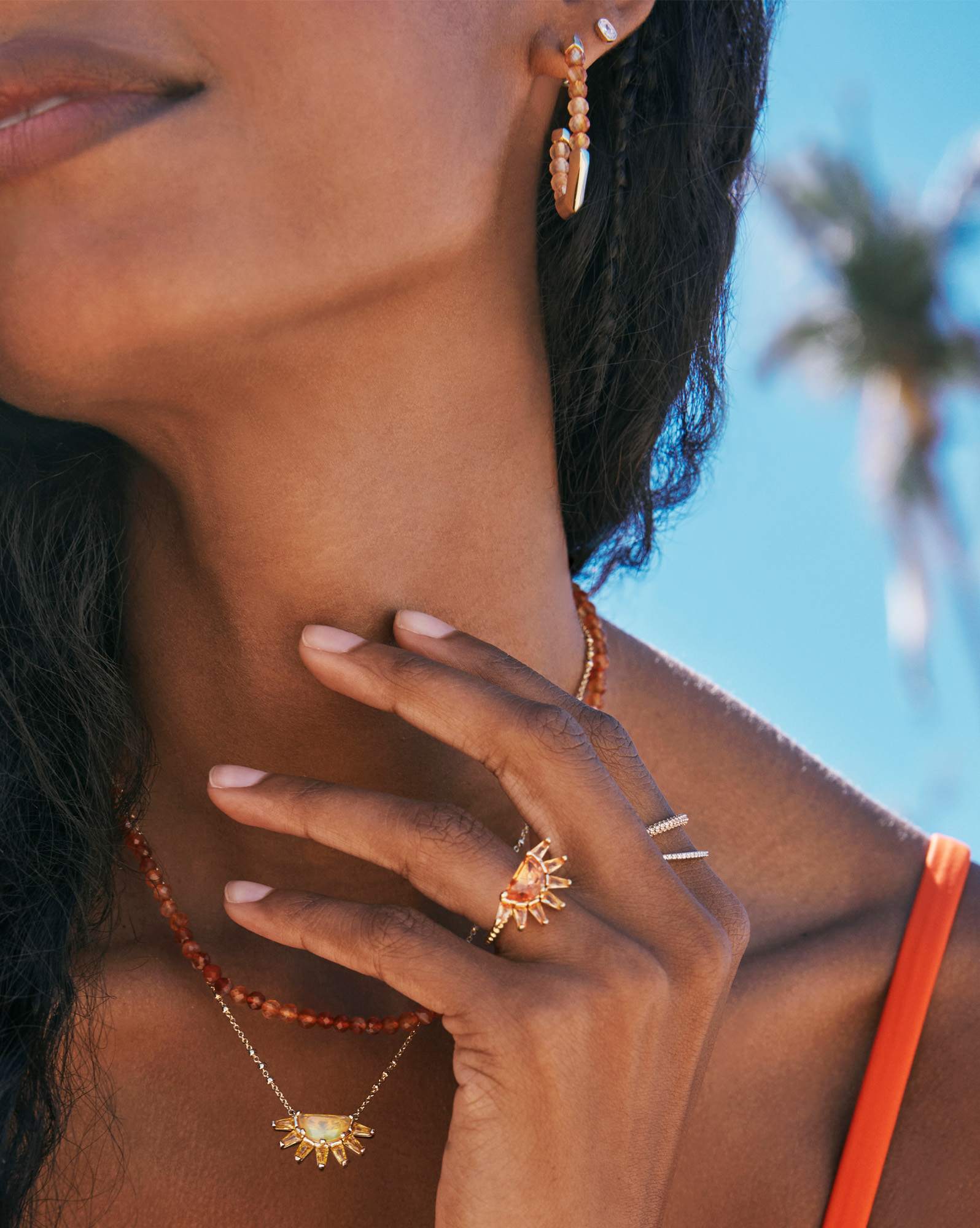 Samantha Sun Gold Short Pendant Necklace