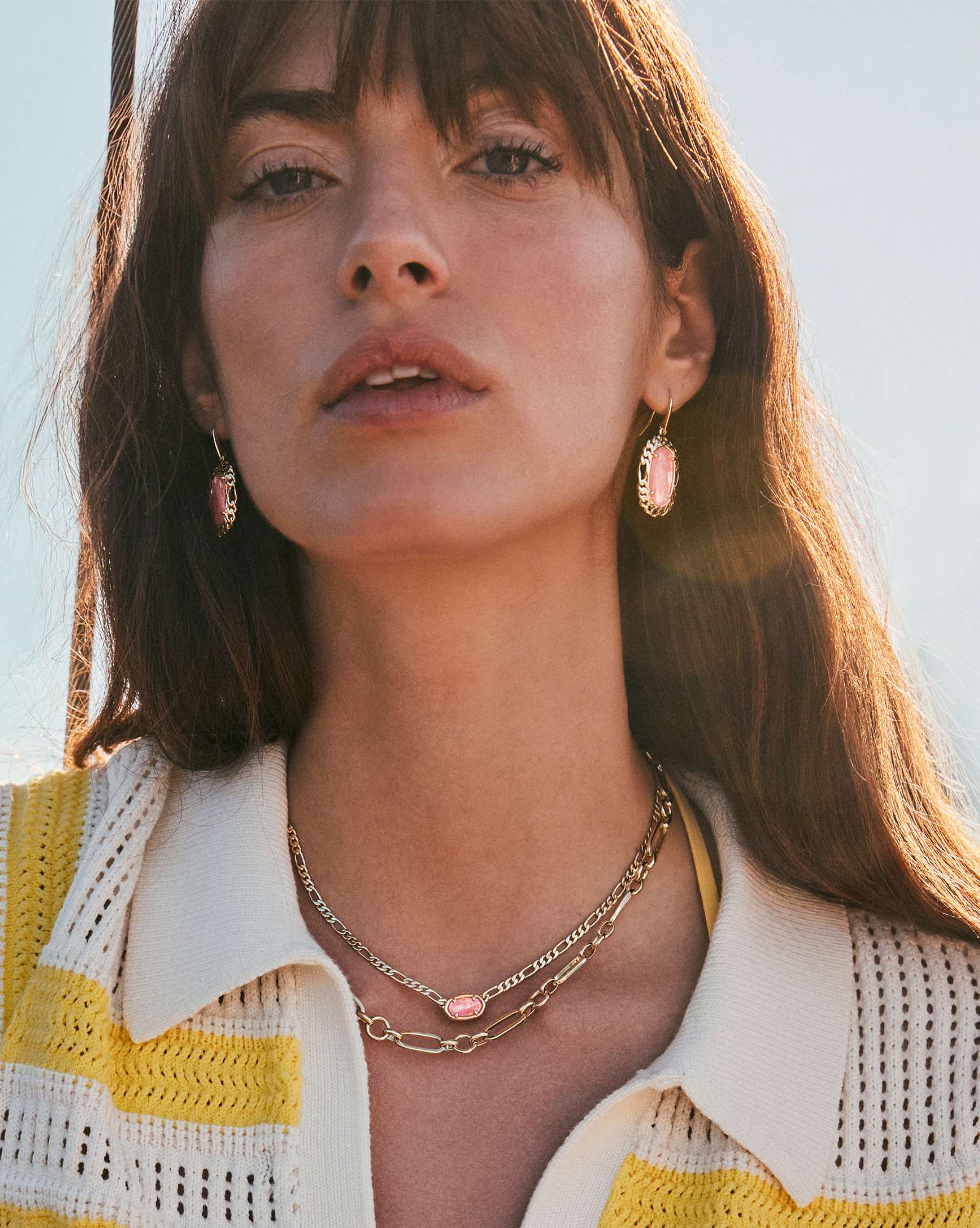 Sylvia Gold Metal Link and Chain Necklace