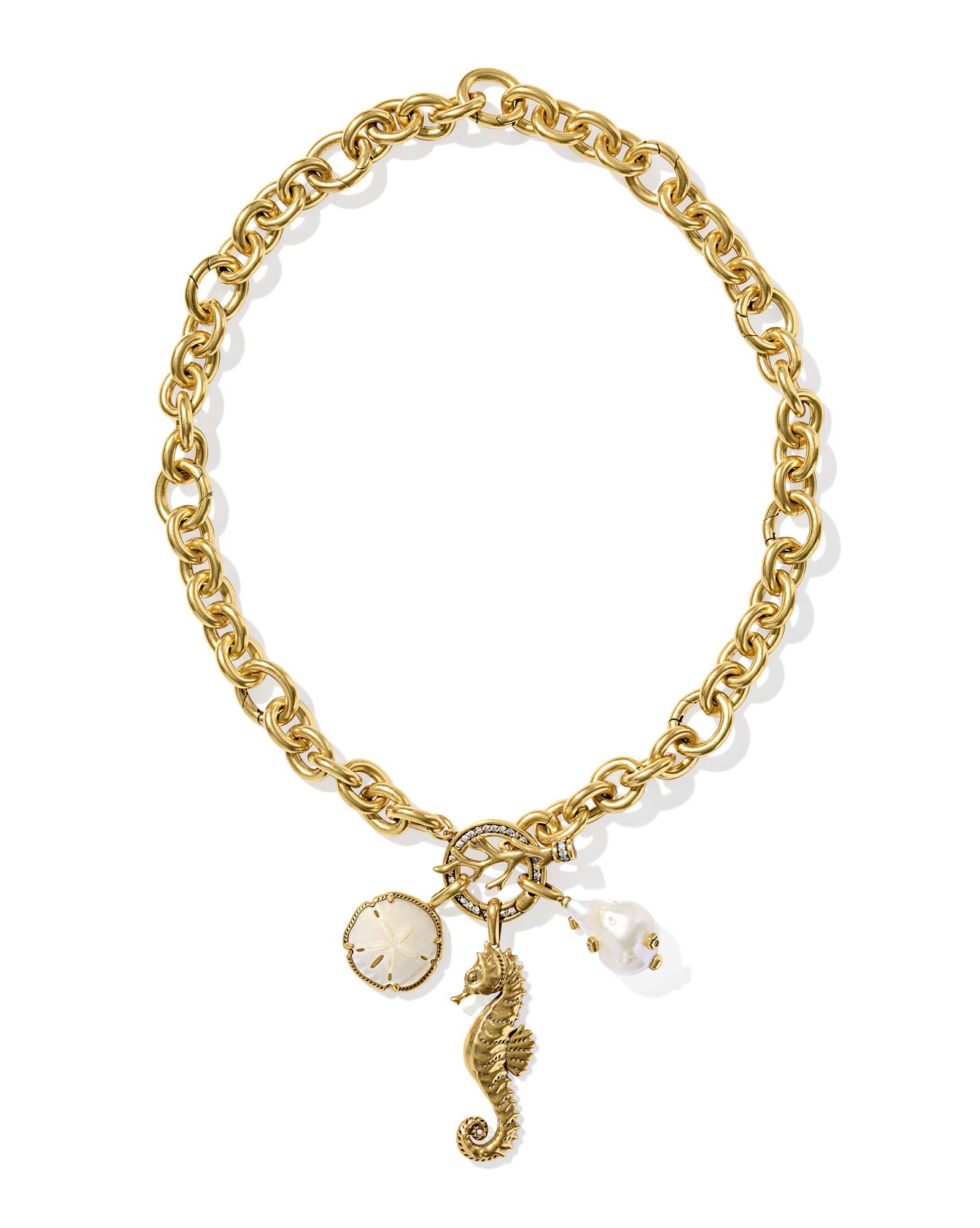 Alexa Gold Statement Charm Necklace