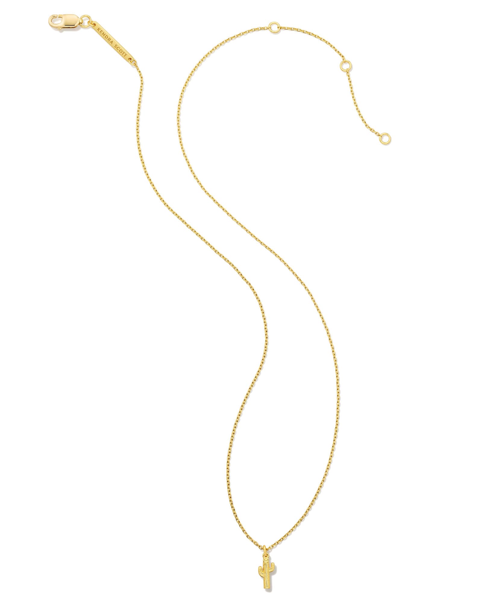 Mini Cactus Pendant Necklace in 18k Gold Vermeil