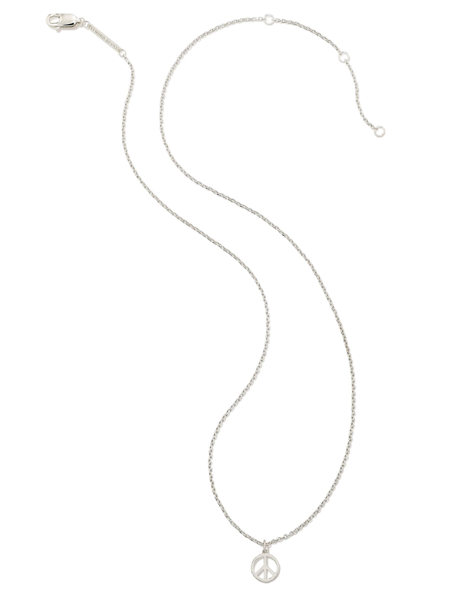 Mini Peace Sign Pendant Necklace in Sterling Silver