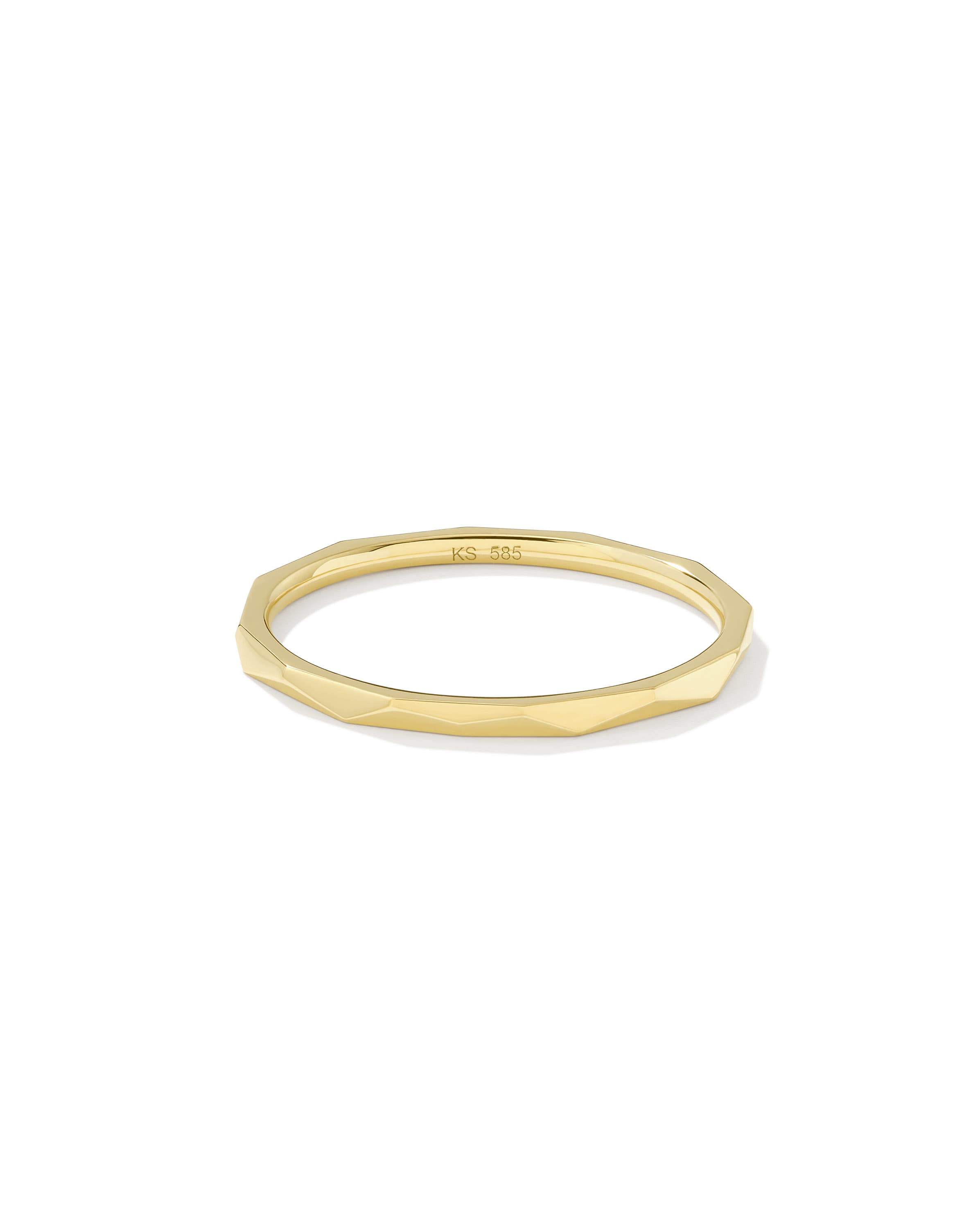 Faceted Metal Band Ring in 14k Yellow Gold