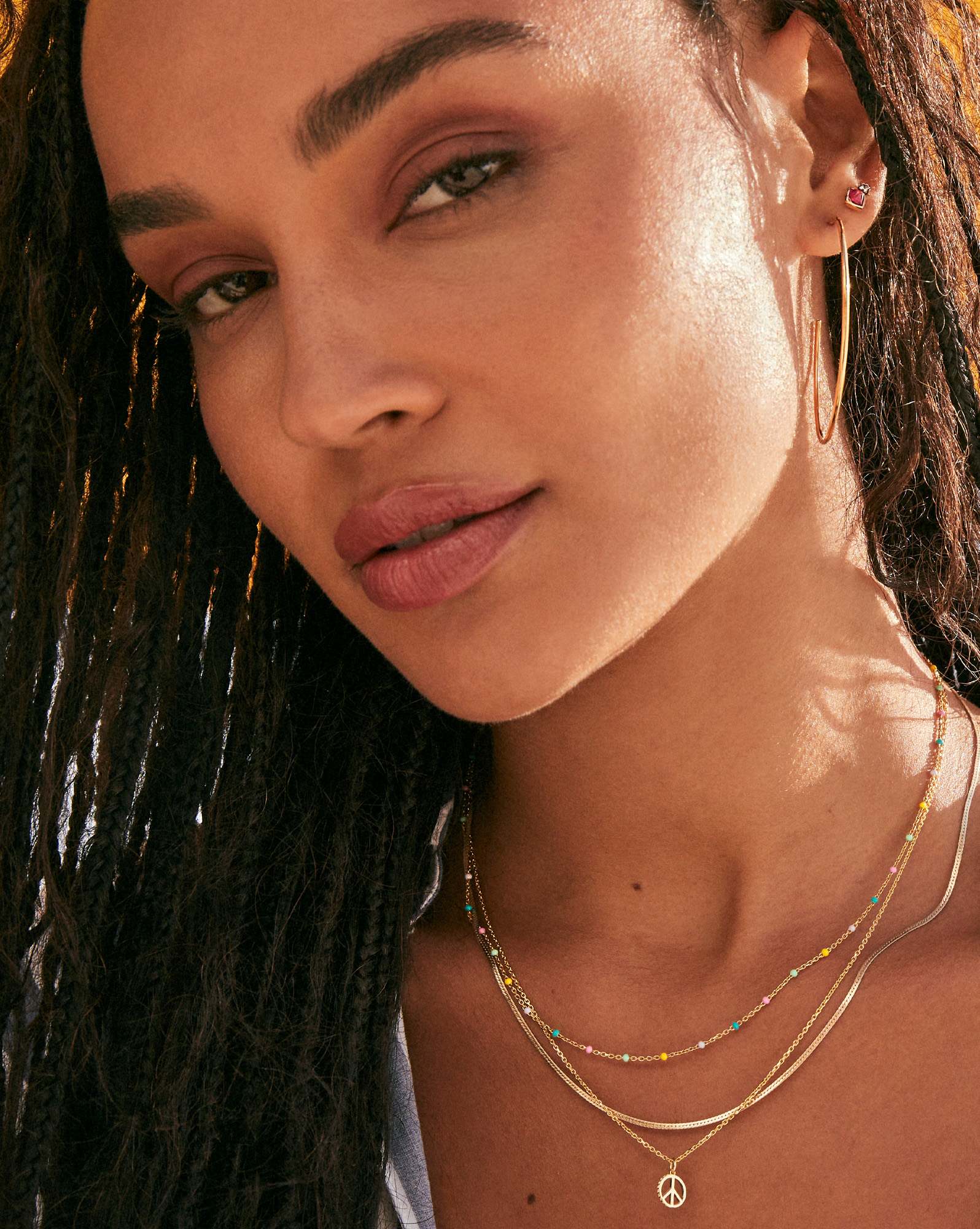 Greer 18k Gold Vermeil Stud Earrings in Pink Lab Grown Opal