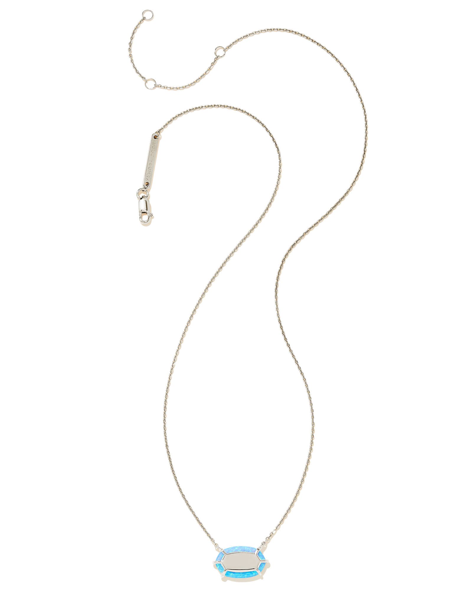 Framed Elisa Opal Sterling Silver Pendant Necklace in Ocean Kyocera Opal