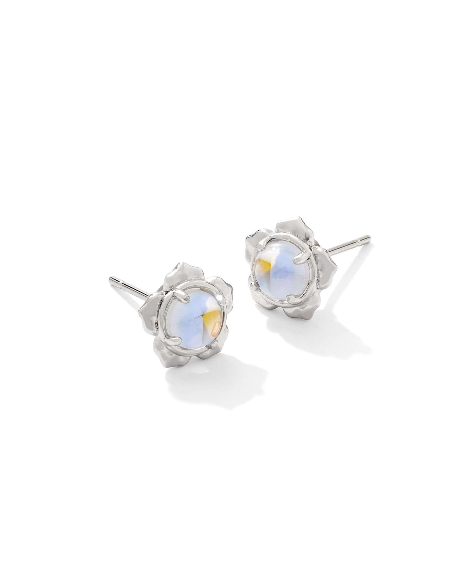 Susie Silver Stud Earrings in Dichroic Glass