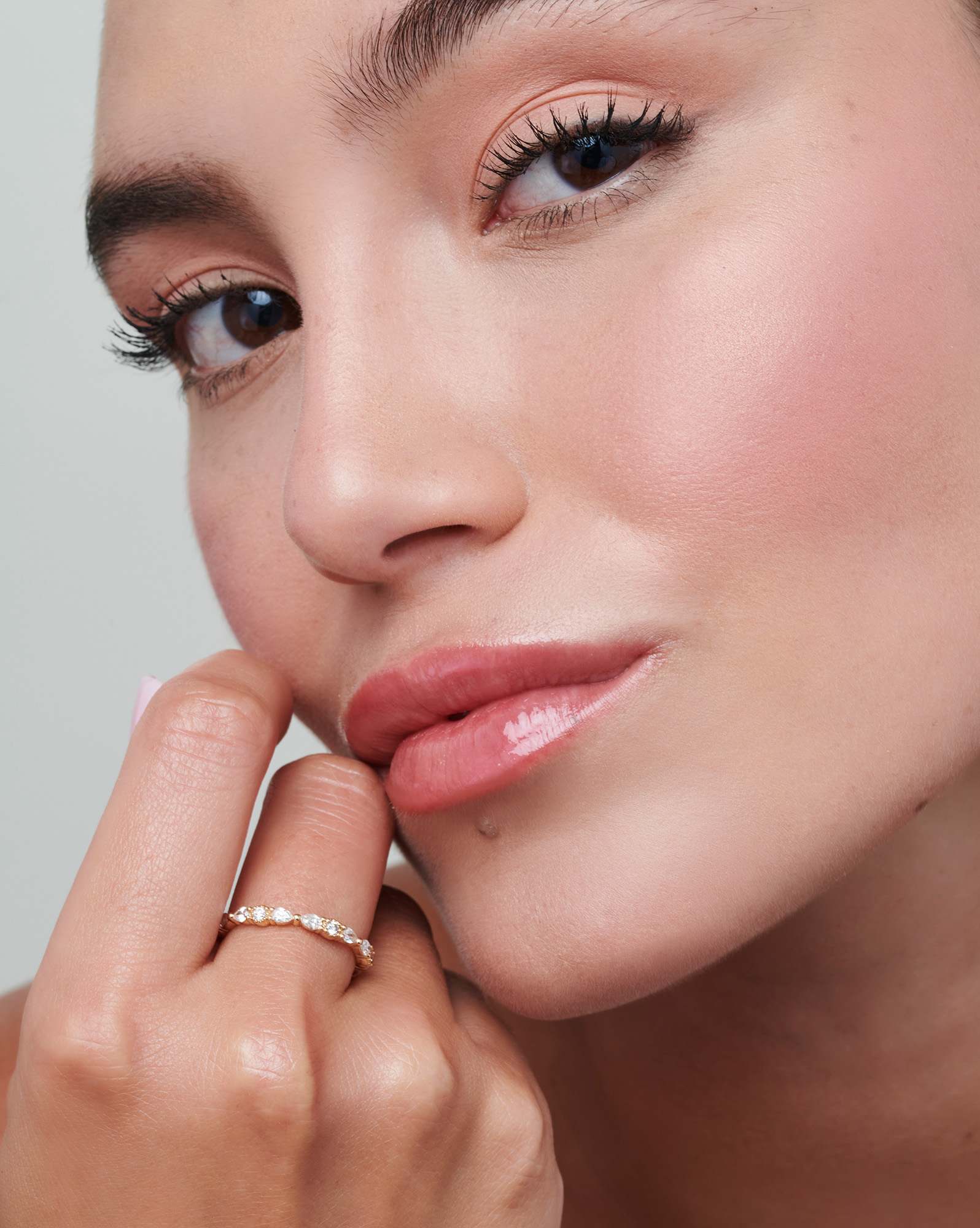 Melanie 14k Yellow Gold Band Ring in White Diamond