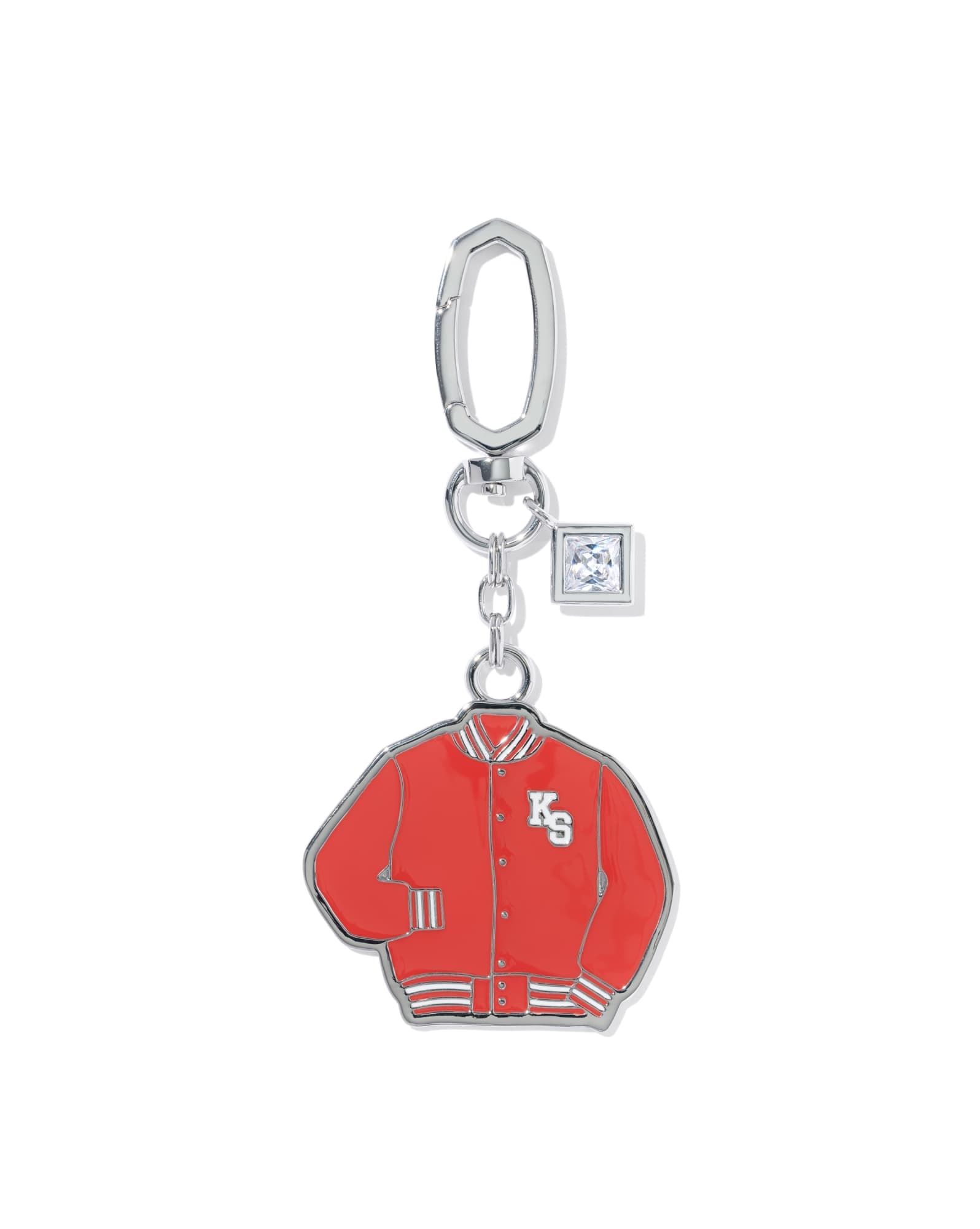 Varsity Jacket Enamel Silver Bag Charm