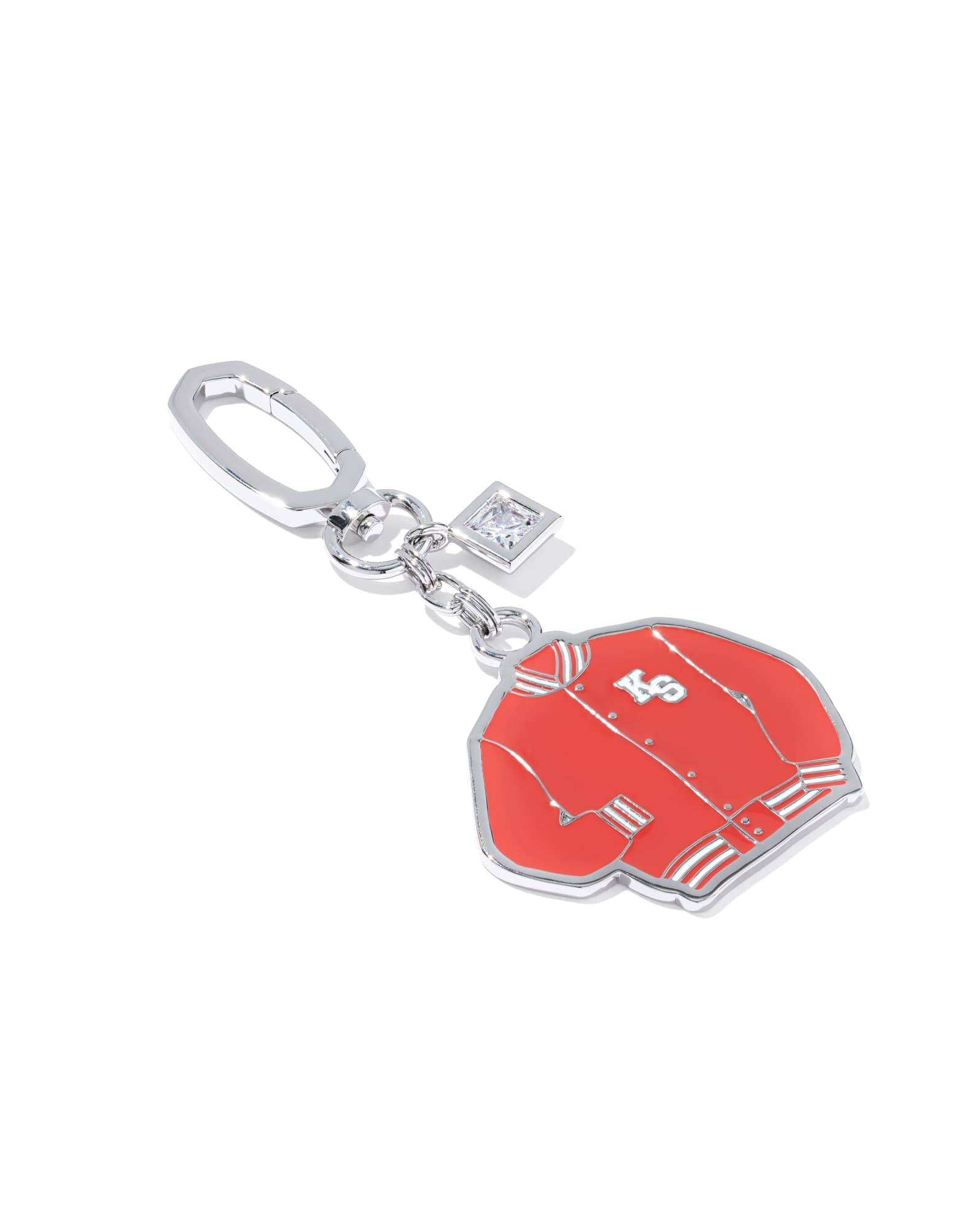 Varsity Jacket Enamel Silver Bag Charm