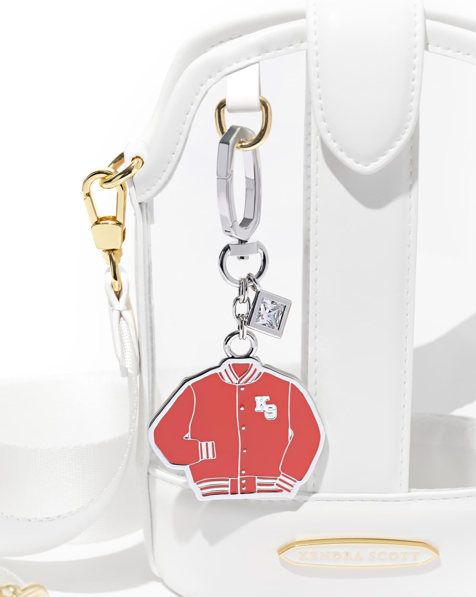 Varsity Jacket Enamel Silver Bag Charm