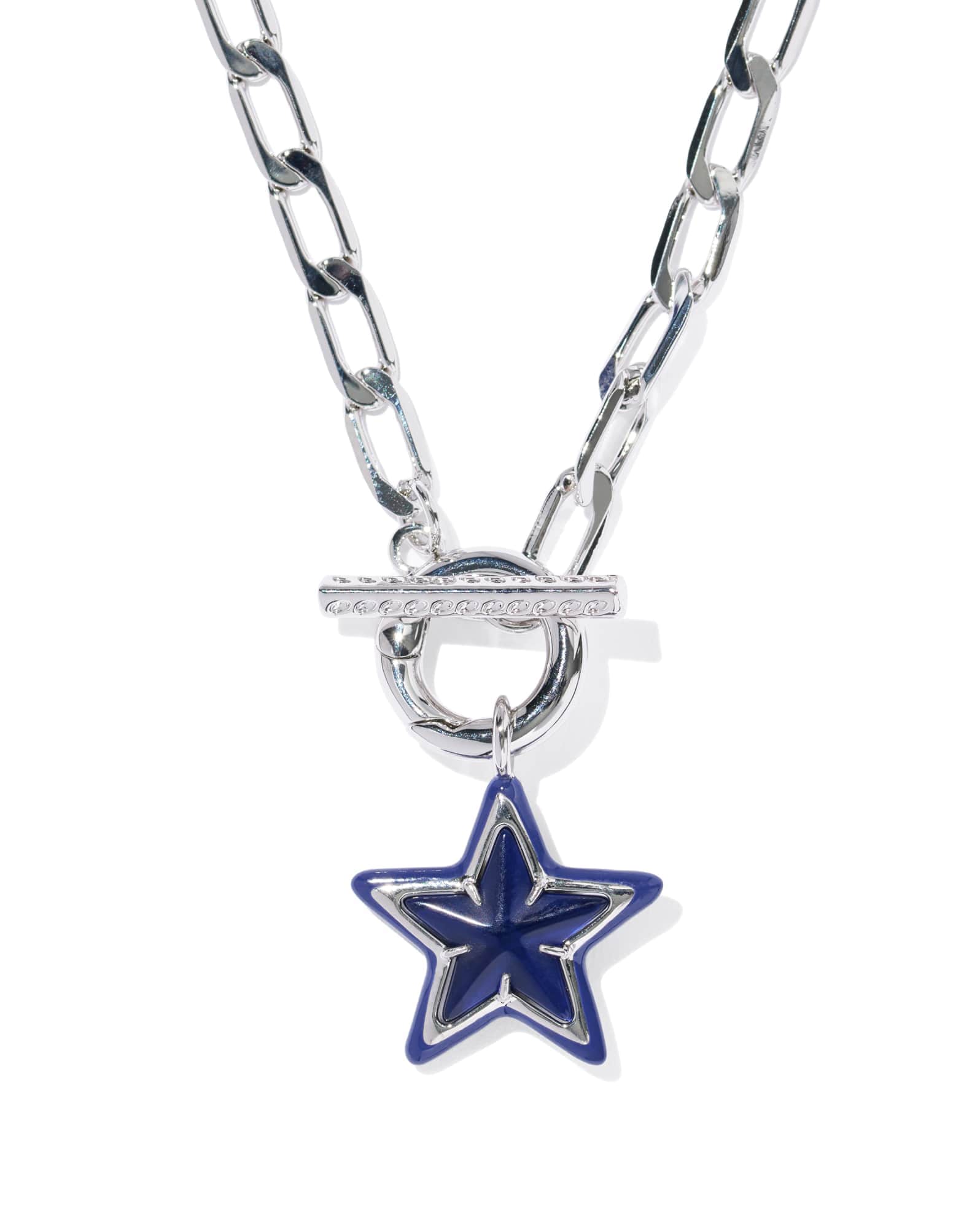 Cassidy Silver Enamel Link and Chain Necklace