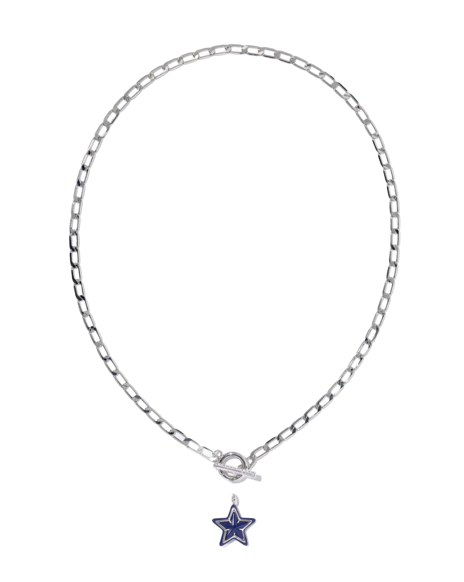 Cassidy Silver Enamel Link and Chain Necklace