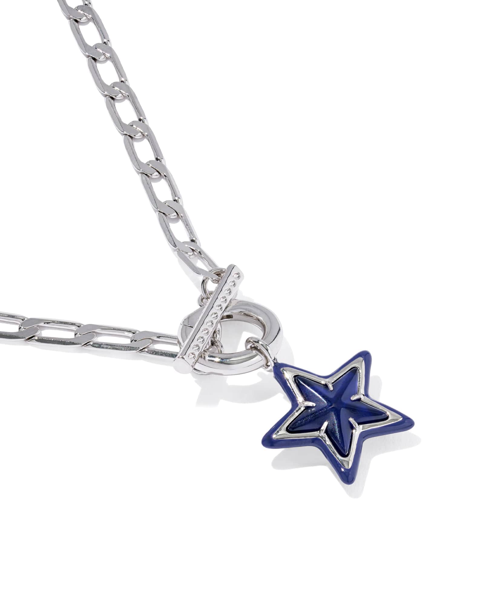 Cassidy Silver Enamel Link and Chain Necklace