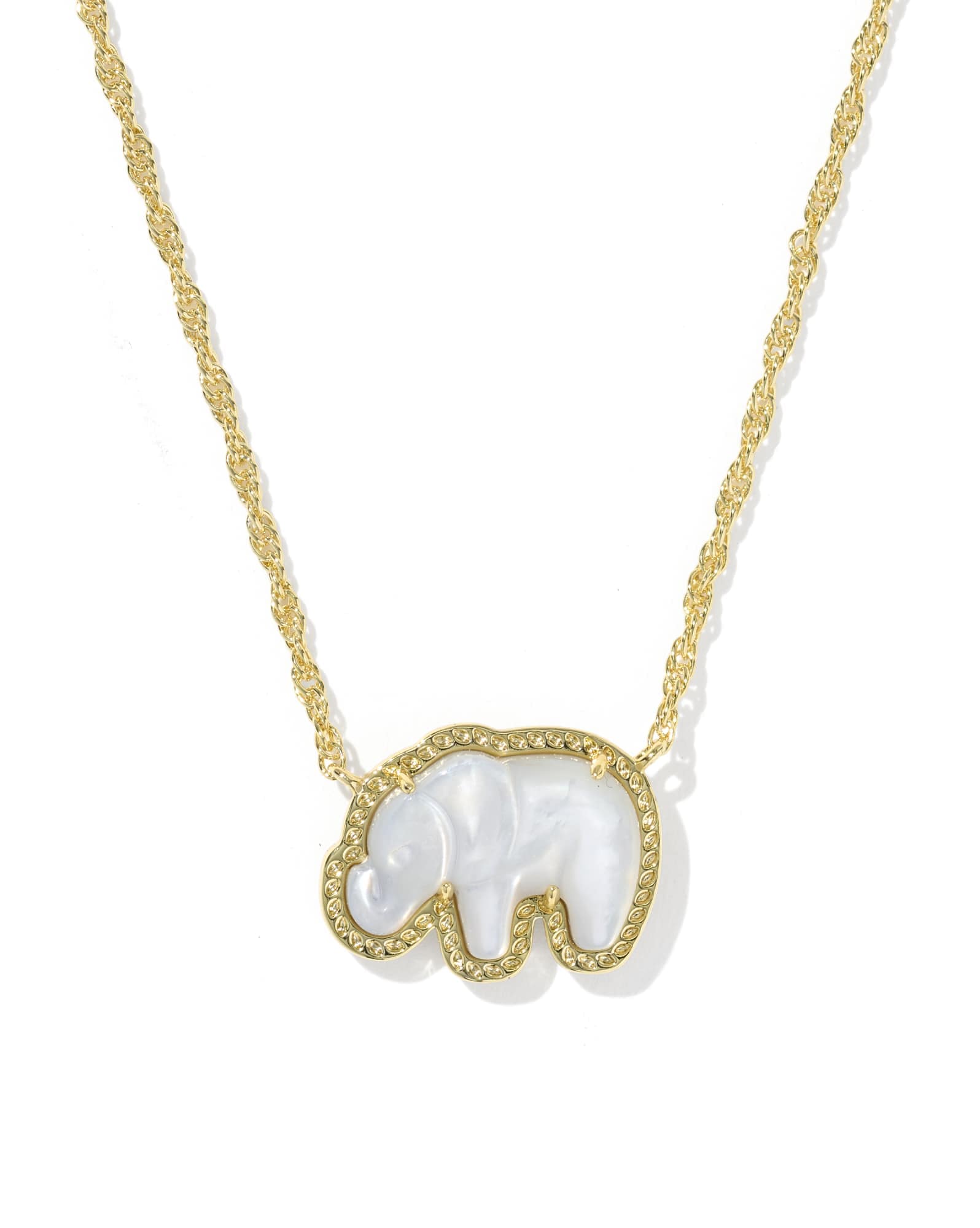 Elephant Gold Short Pendant Necklace
