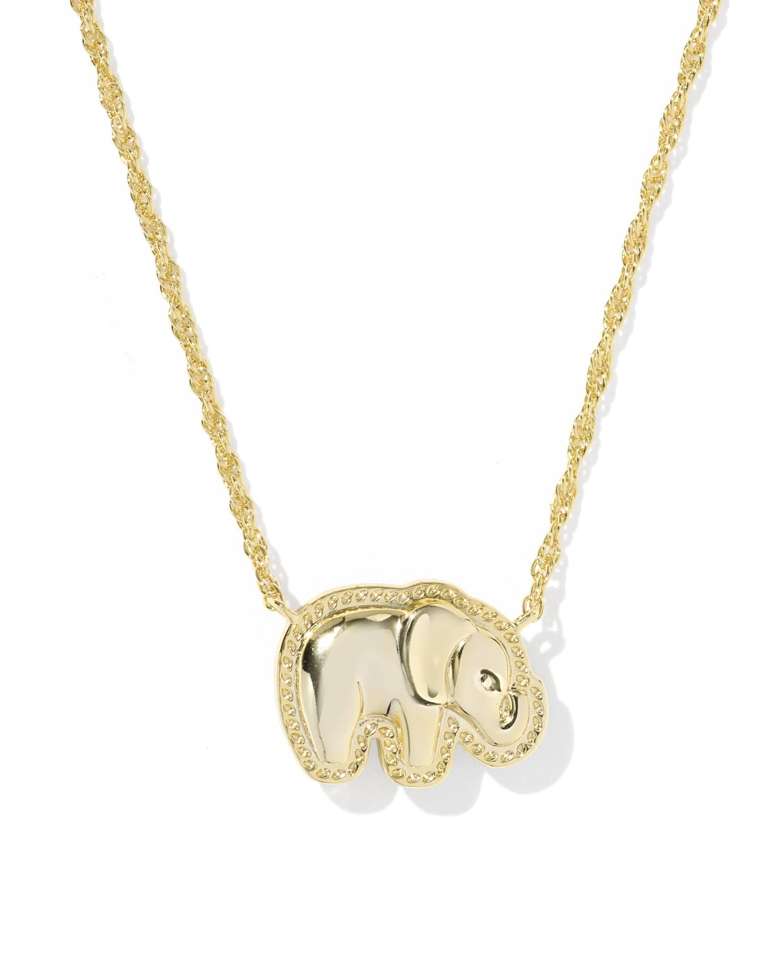 Elephant Gold Short Pendant Necklace