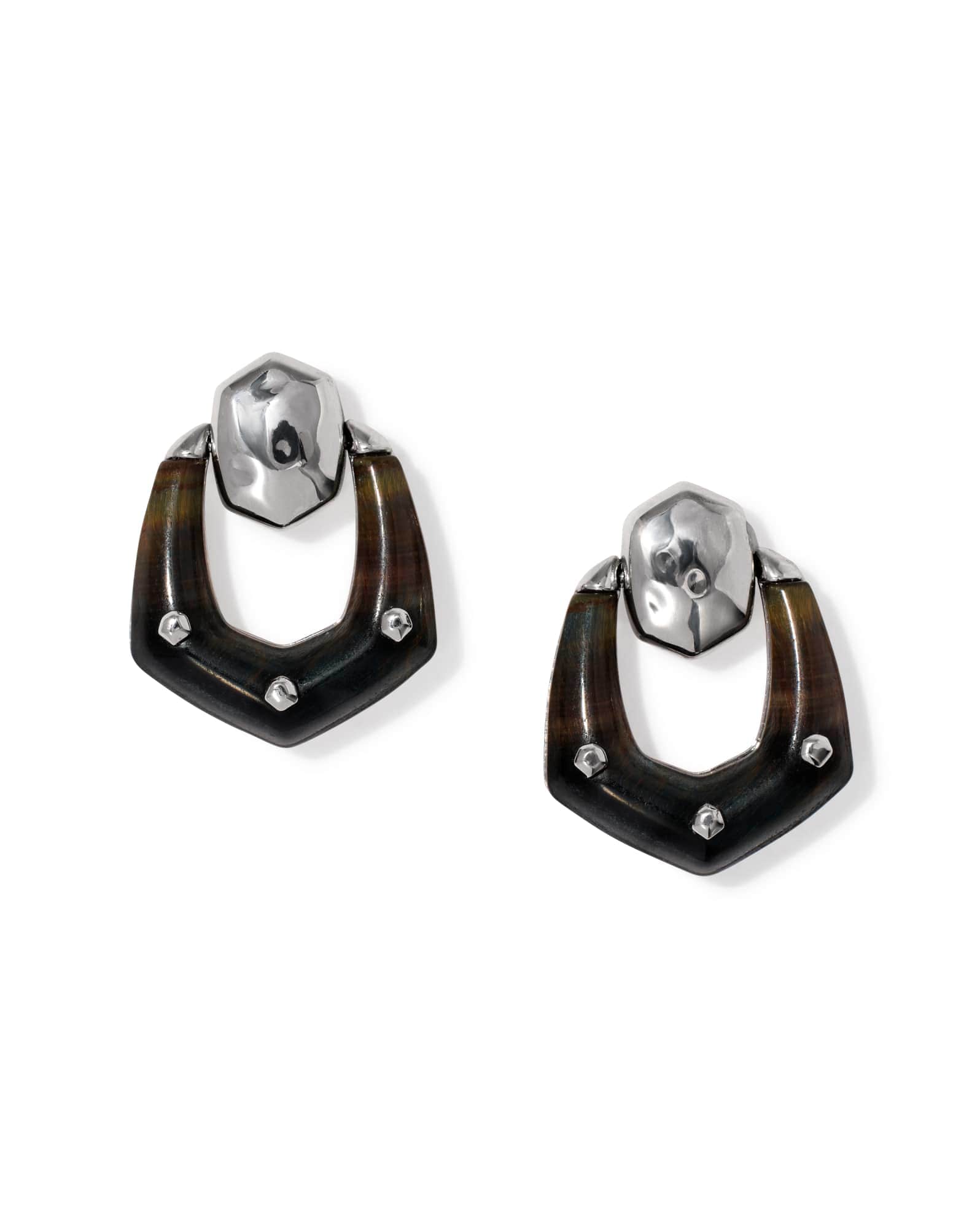 Embry Silver Open Frame Earrings