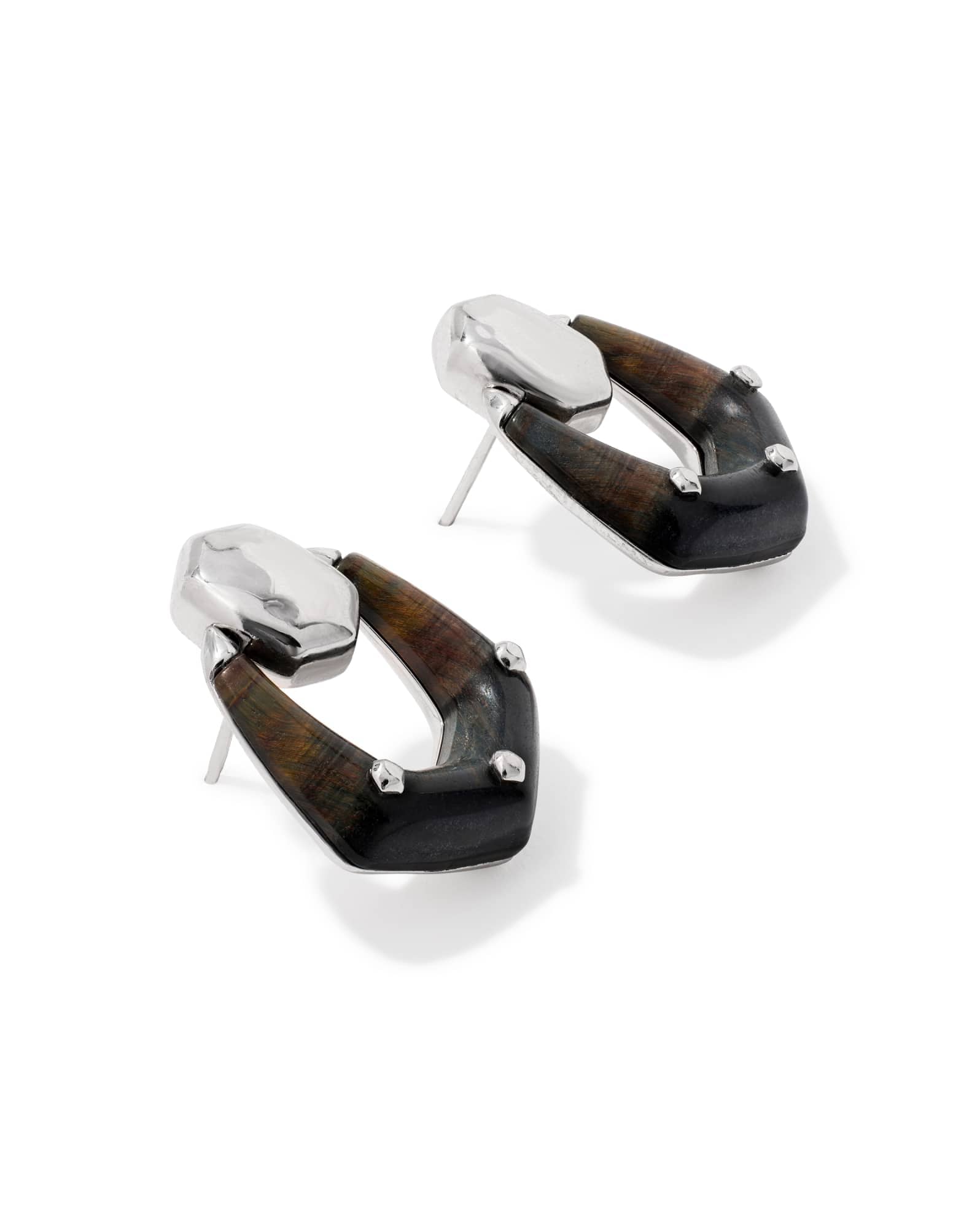 Embry Silver Open Frame Earrings
