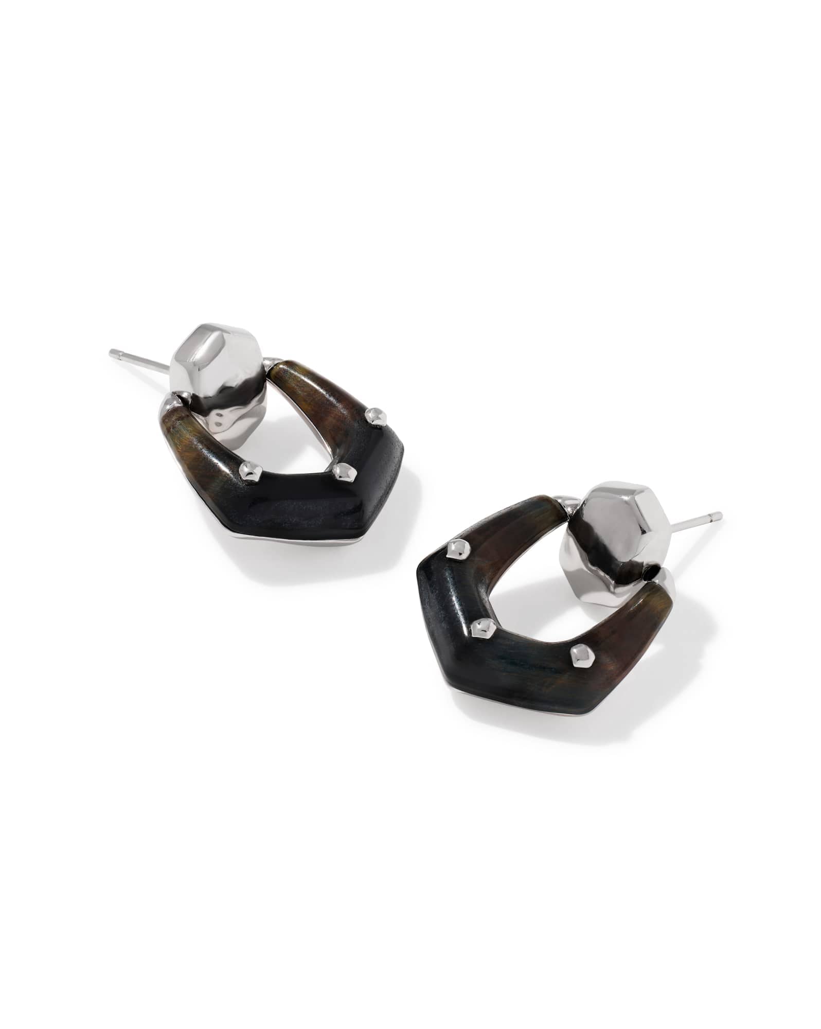 Embry Silver Open Frame Earrings