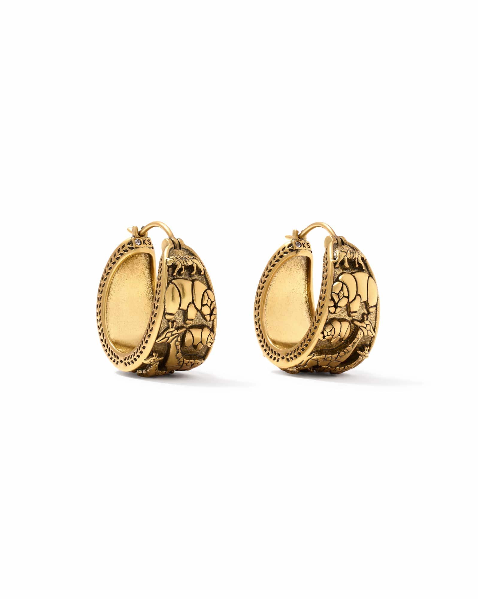 Raina Vintage Gold Hoop Earrings