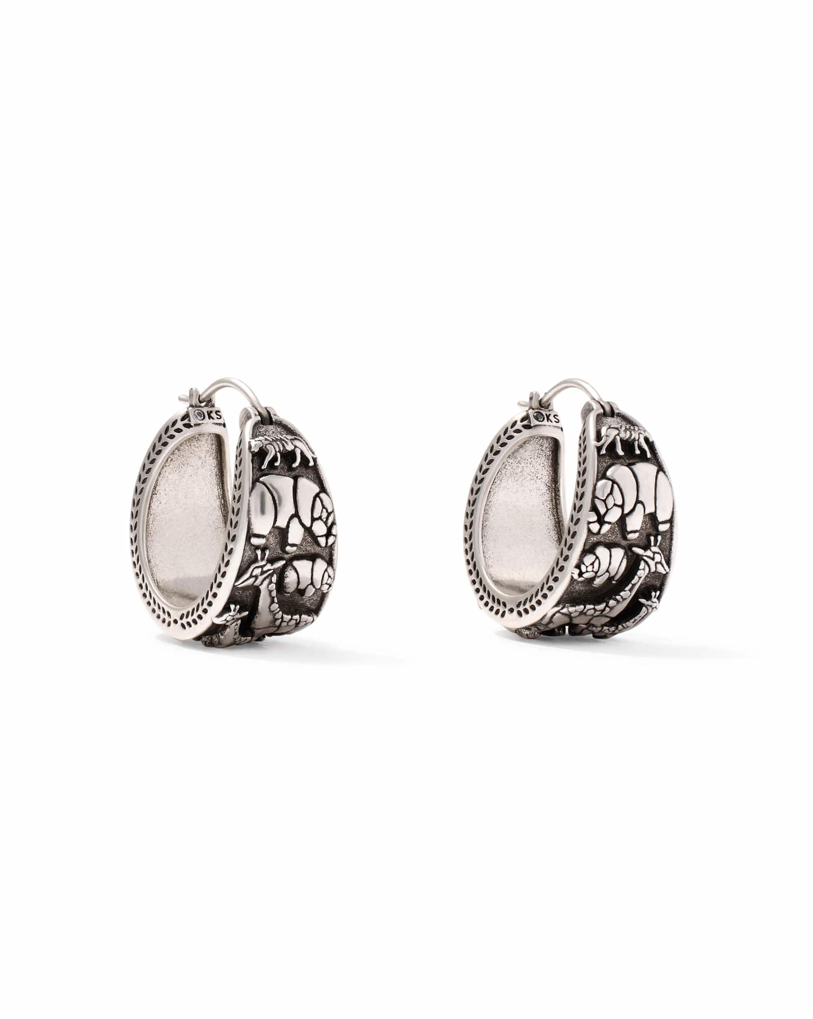 Raina Vintage Silver Hoop Earrings